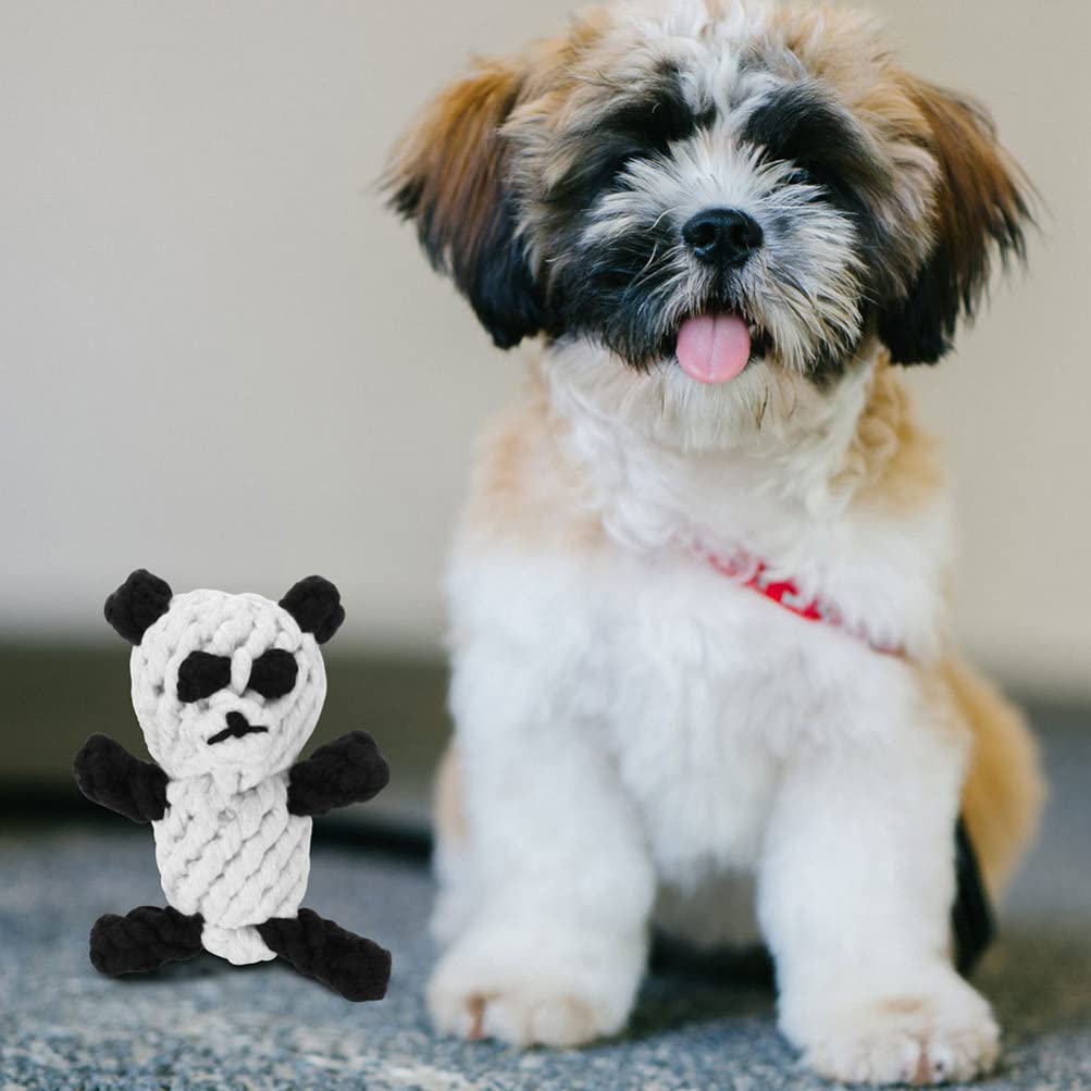 2 Pack Panda Shaped Dog Chew Toys - Durable Cotton Rope Chewing Toys for Small & Medium Dogs, Cat Teeth Cleaning Toy - Fun Interactive Pet Chew Toys for Puppies & Kittens - Perfect for Teething, Dental Care & Playtime