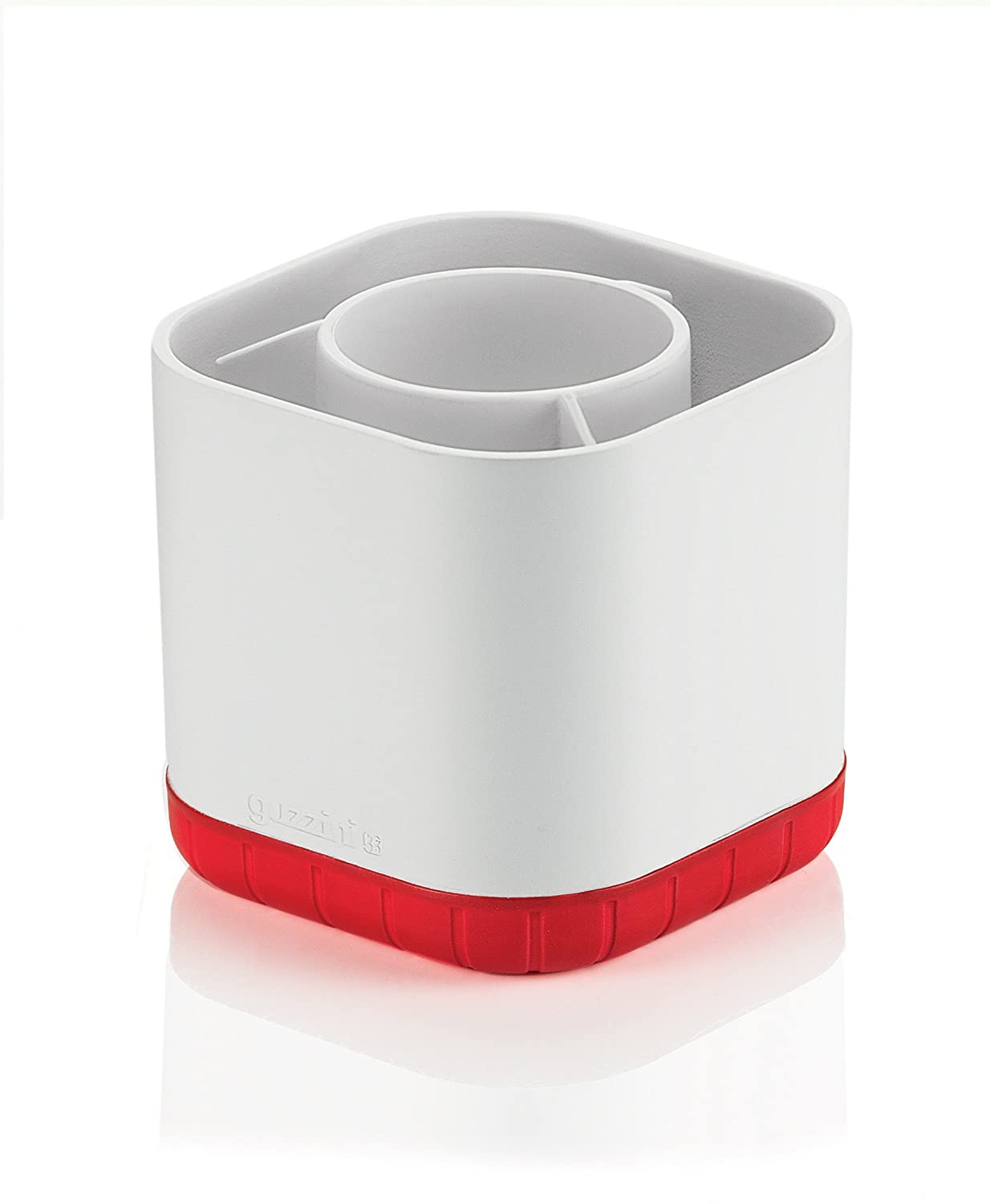 Guzzini Red Kitchen Cutlery Drainer with Fill & Drain - Perfect for Drying Utensils, Knives, and Spoons in Modern Kitchens