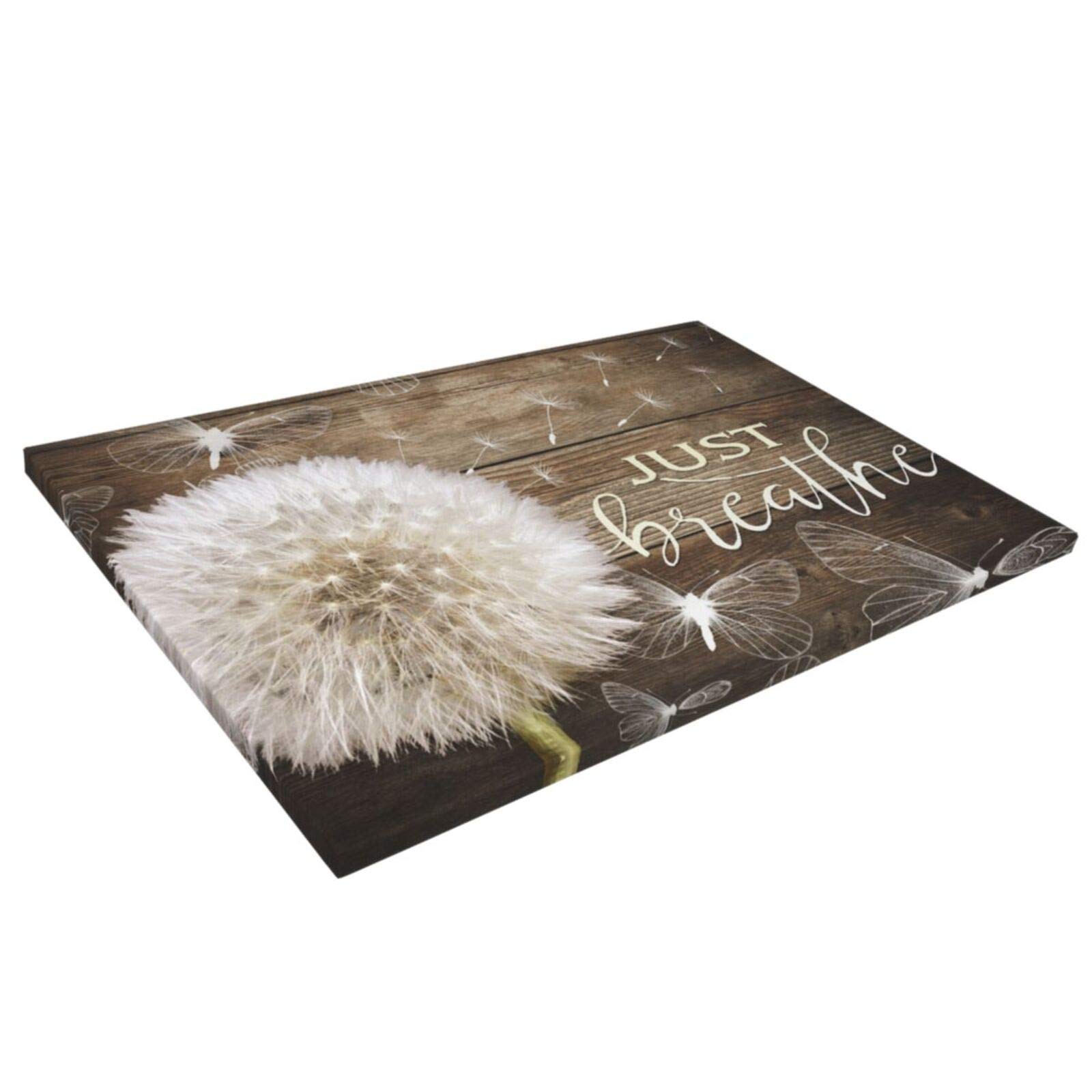 White Dandelion & Butterflies Canvas Wall Art - Framed Ready to Hang 16x24 Inch Inspirational Quote Decor for Living Room, Bedroom, Bathroom | Perfect for Home, Office & Gift Giving