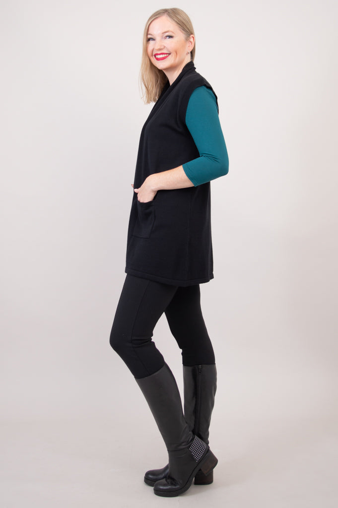 Stylish Jude Cardigan for Women - Soft Cotton Knit Sweater in Classic Black | Perfect for Casual Outfits, Office Wear & Cozy Evenings