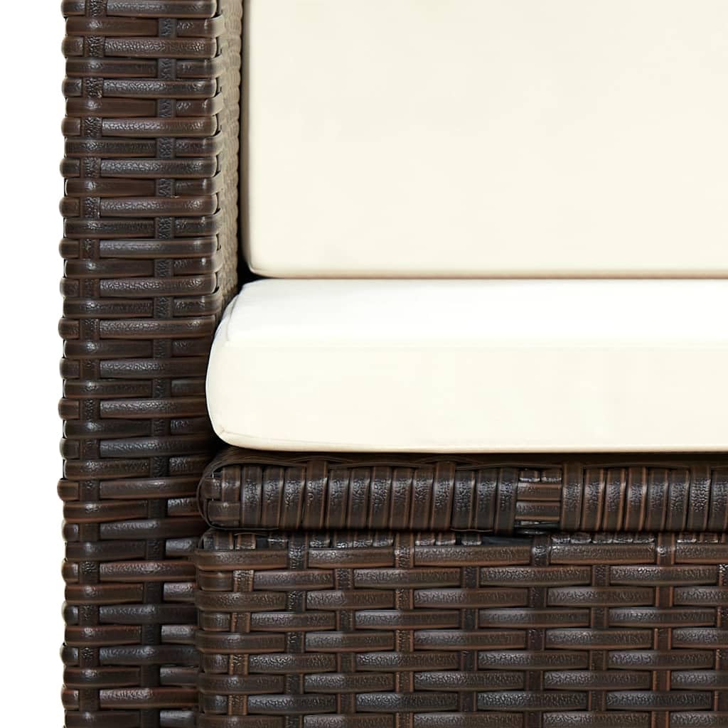 2 Seater Patio Sofa with Cushions - Brown Poly Rattan Outdoor Furniture Set (16.8g) - Perfect for Garden, Backyard, Poolside & Balcony Relaxation