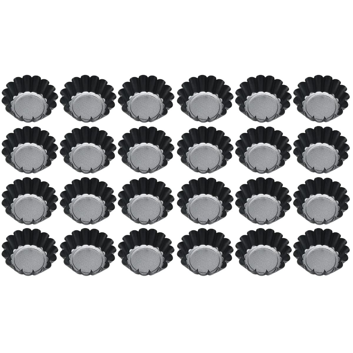 24-Piece Non-Stick Egg Tart Molds - Mini Cake & Muffin Baking Pans - Reusable Cupcake, Pudding & Cookie Molds for Home Baking | Perfect for Desserts, Party Treats & Holiday Cooking