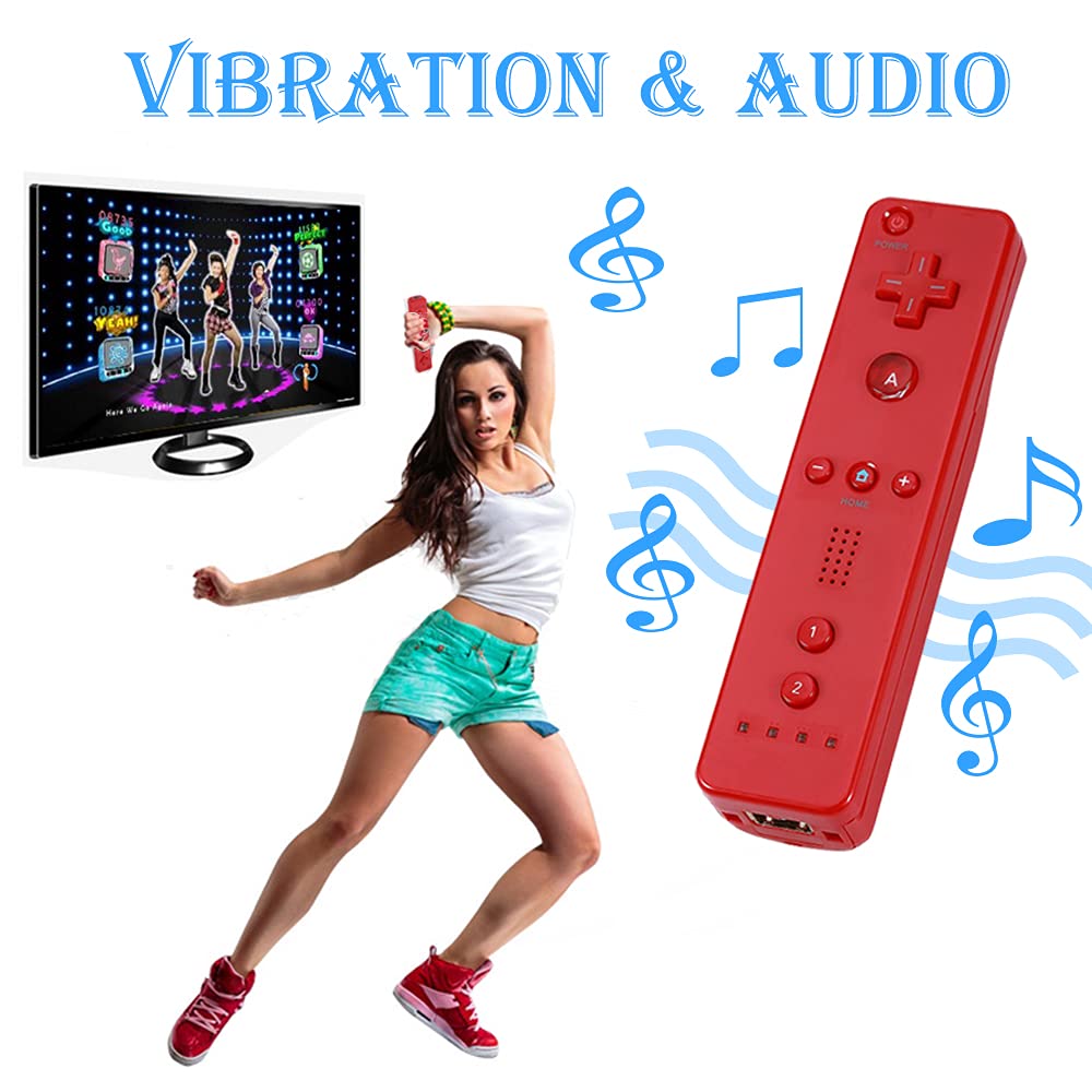 Upgraded Wii Remote Controller 2-Pack - Wireless for Wii & Wii U (Red/Blue) - Perfect for Gaming & Family Fun