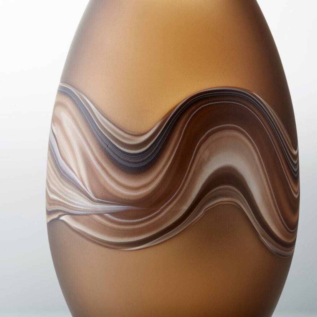 Cyan Design 10479 Nina Vase - Amber Swirl Small Glass Vase for Home Decor, Wedding Centerpiece, Tabletop Display & Floral Arrangements