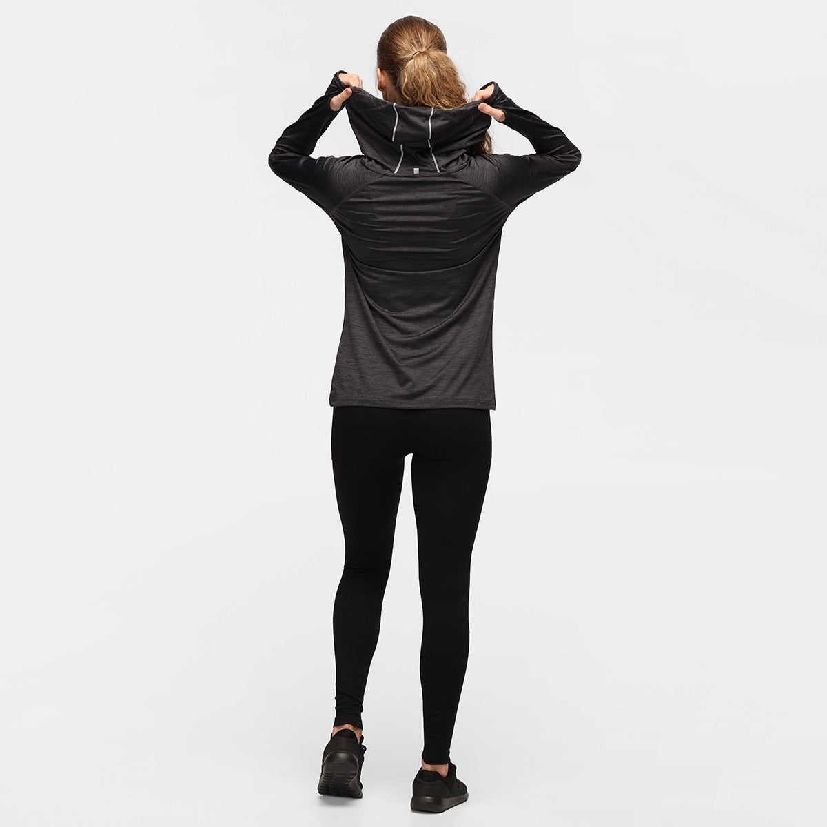 TKB Black Slate Cowl Neck Hoodie for Women - Soft Pullover Sweatshirt with Hood | Perfect for Casual Wear, Lounge & Street Style
