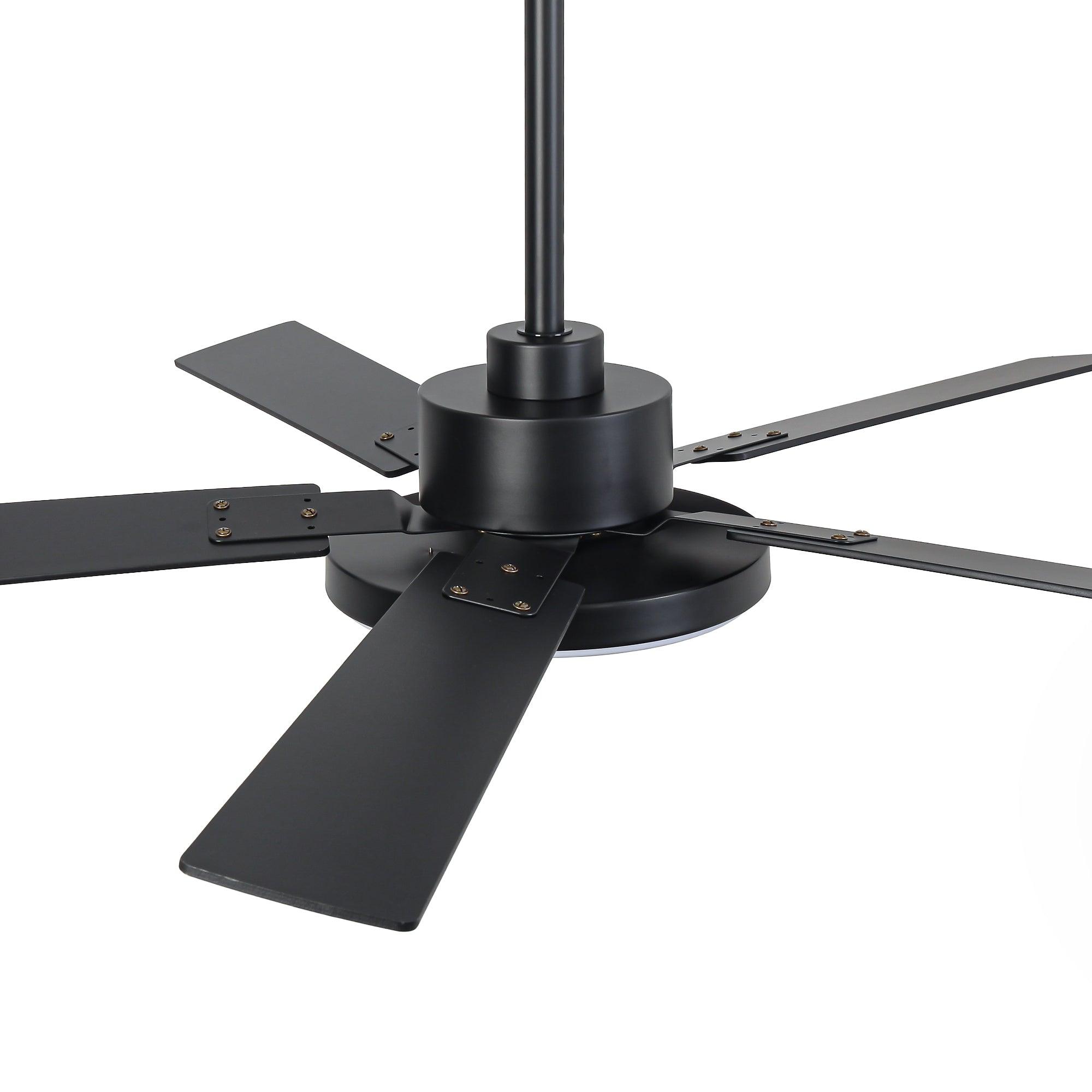 Vaczon 52 Inch 5-Blade Modern Ceiling Fan with LED Light, Remote Control & DC Motor - Energy Efficient Cooling for Living Room, Bedroom & Patio