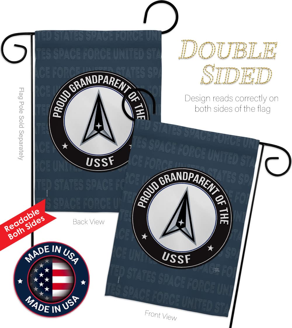USSF Garden Flag Set with Stand - Military Space Force Yard Banner for Outdoor Decor