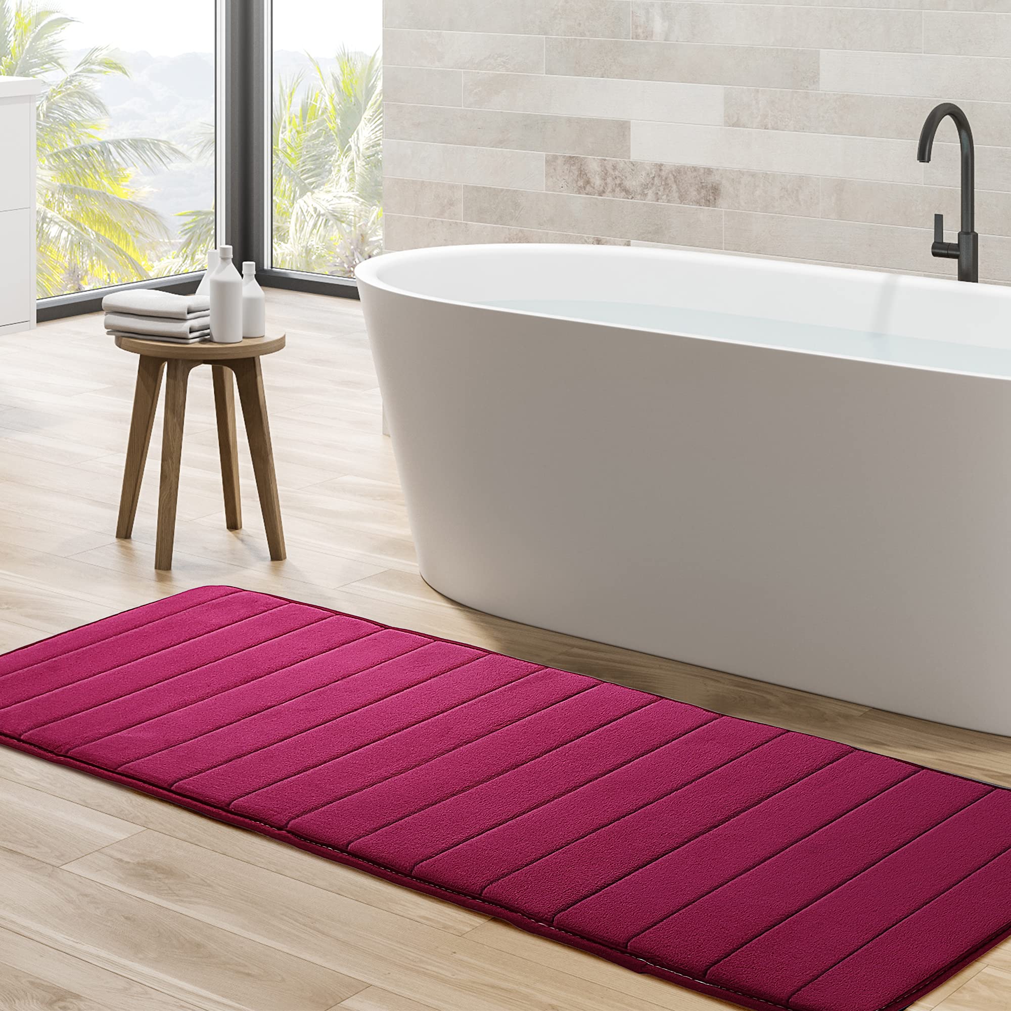 Premium Memory Foam Bath Mat - Super Absorbent Non-Slip Kitchen Rug, Soft Comfortable Floor Mat for Bathroom & Kitchen, 16
