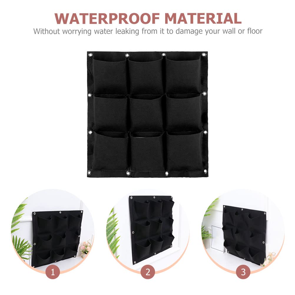 HANABASS Vertical Wall Garden Planter - 5 Pack Hanging Felt Planters for Flowers, Herbs & Vegetables - Indoor/Outdoor Wall Mount Grow Bags with Drainage Holes - Perfect for Balcony, Patio & Small Space Gardening
