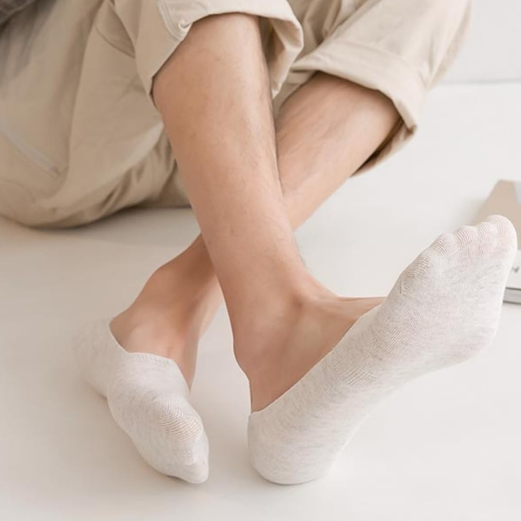 10 Pairs No Show Socks for Men & Women - Breathable Cotton Low Cut Socks with Non-Slip Grips - Comfortable Invisible Socks for Loafers, Sneakers & Casual Wear - Perfect for Work, Gym & Everyday Use