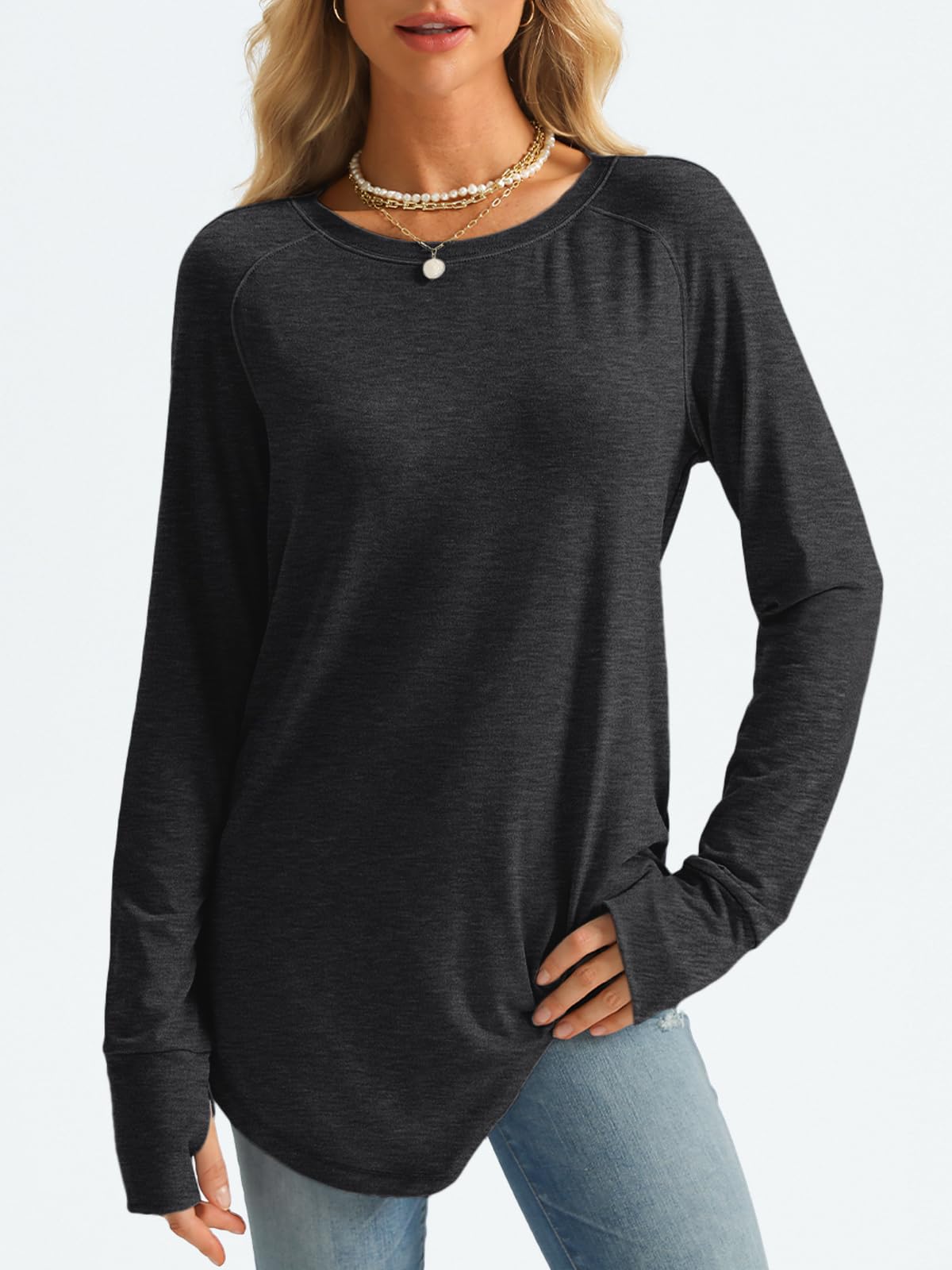 AUTOMET Women's Long Sleeve Crew Neck Casual T-Shirt - Loose Fit Lightweight Fall Fashion Top | Y2K Outfits for Everyday Wear, Work & Street Style