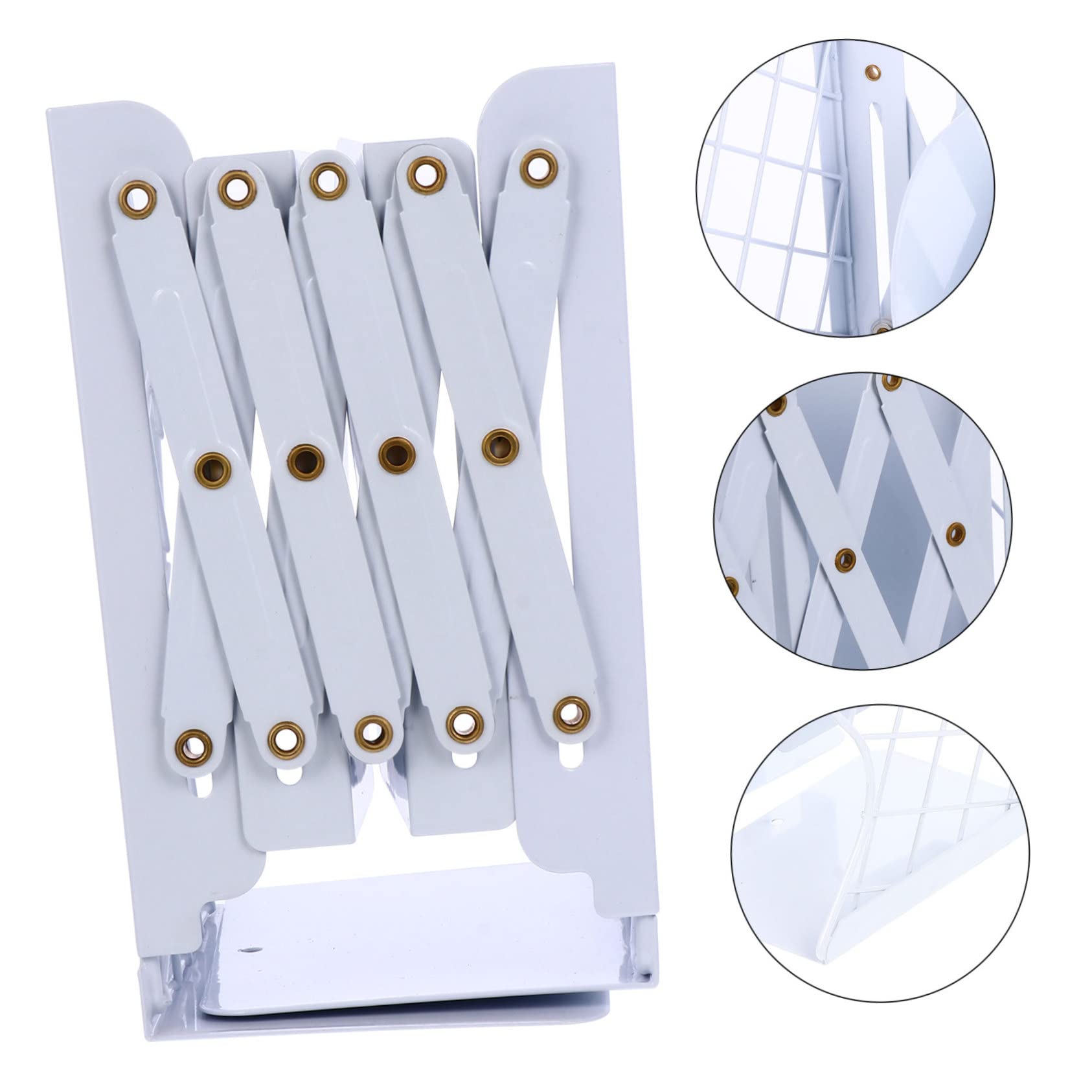 Foldable Iron Magazine Rack & Bookends - Adjustable Shelf Organizer for Books, Magazines, Newspapers - Perfect for Living Room, Bedroom, or Office Storage