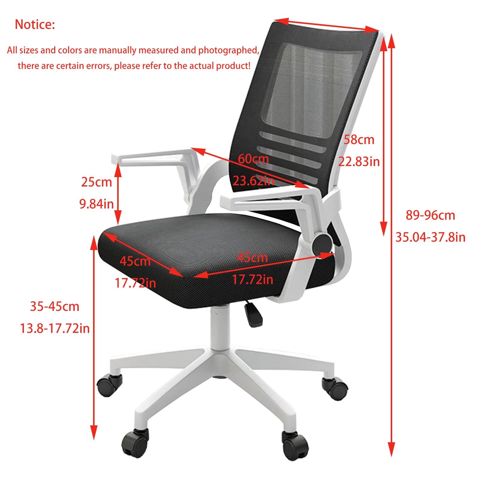 Ergonomic Office Chair - Adjustable Computer Desk Chair with Lumbar Support for Home Office, Gaming & Study, Comfortable Mesh Back Task Chair for Adults, Perfect for Bedroom, Living Room & Workspace