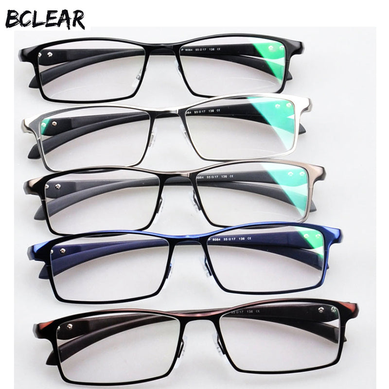 Bclear Men's Titanium Alloy Eyeglasses - Lightweight Flexible Frames with IP Electroplating, Full Rim & Half Rim Options for Work, Reading & Daily Wear
