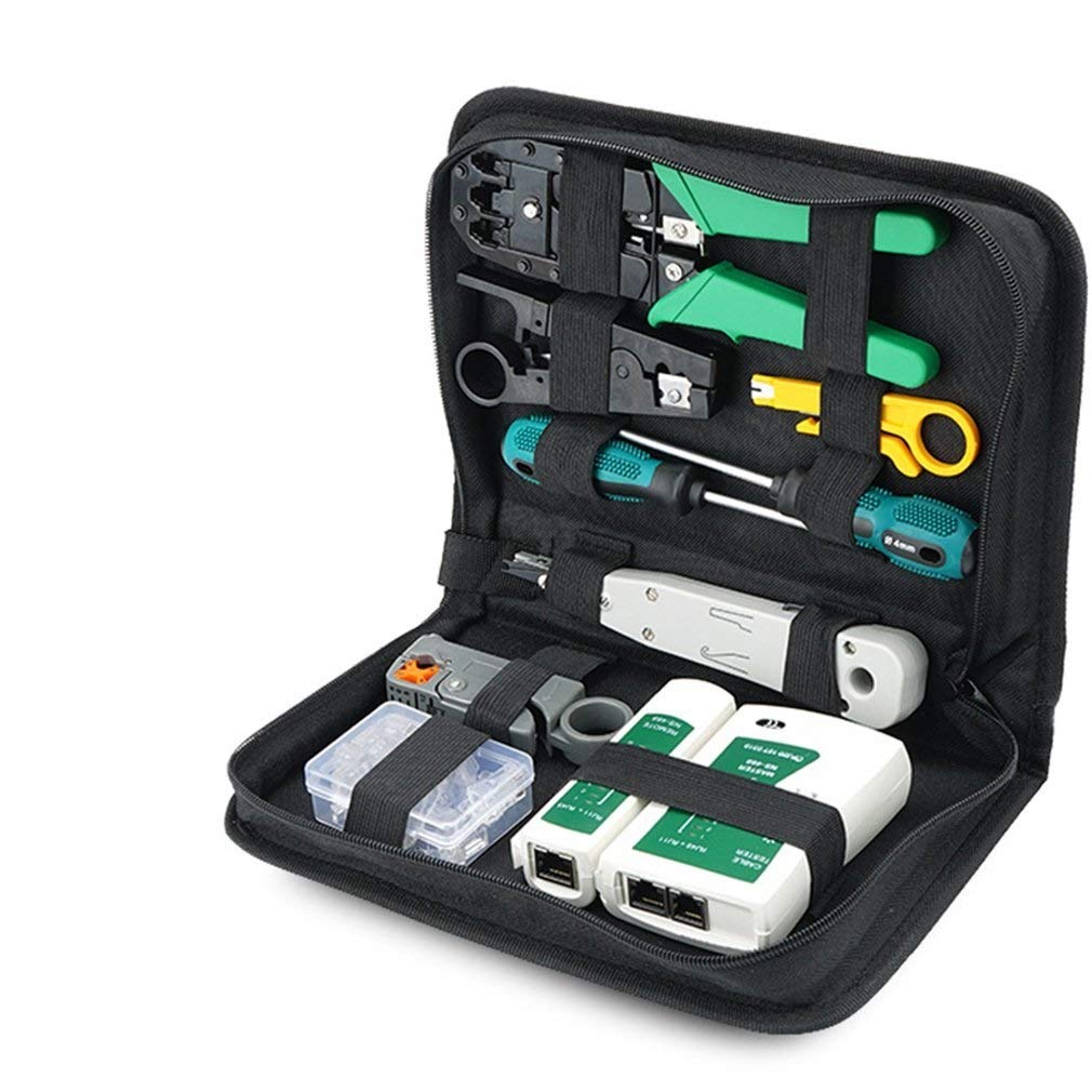 DDPD Professional Garden & Ranch Hardware Tool Kit - Welding Wire, LAN Cable Tester, Wire Cutter, Screwdriver, Pliers & Crimping Tools for Computer Network Repair & Maintenance - Durable Tool Set Bag with Welding Rod - Perfect for DIY Projects, Home Repairs & Professional Use