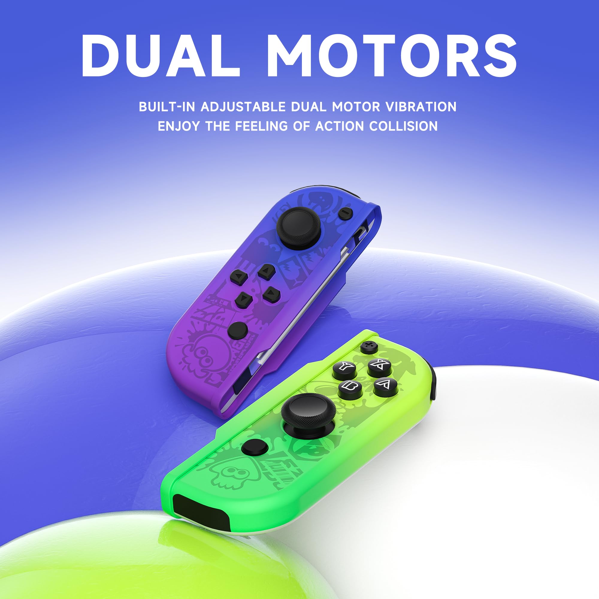 Wireless Joypad Controller for Nintendo Switch - Compatible Left & Right Remote with Dual Vibration, Wake-up & Screenshot Function | Perfect for Gaming, Multiplayer Sessions & Family Entertainment