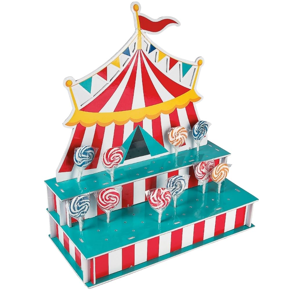 Circus Tent Lollipop Stand - Holds 48 Suckers for Party Decor