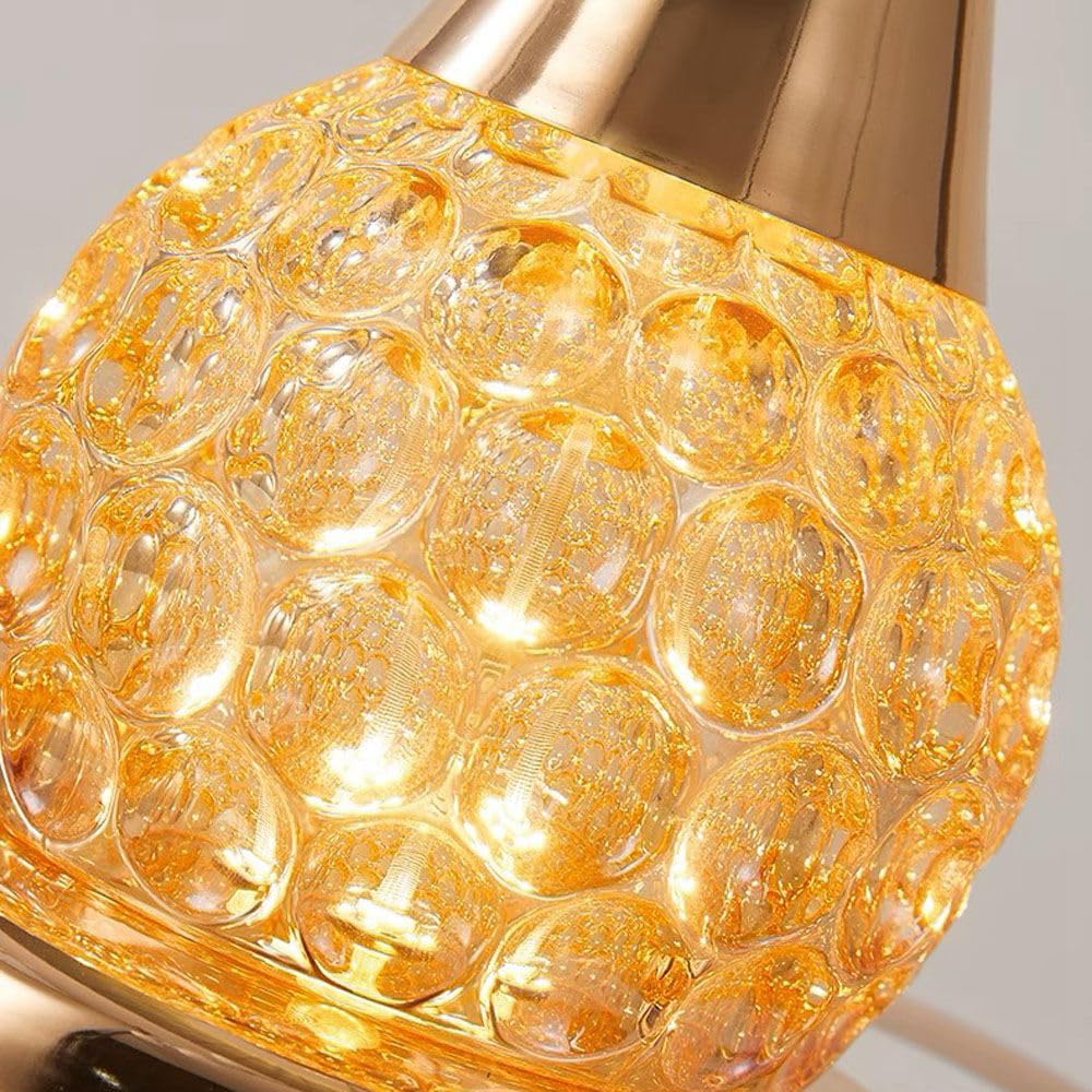 Elegant Tawny Glass Table Lamp with Fabric Lampshade - Bedroom, Study & Office Desk Lighting for Home Decor | Perfect for Reading, Working & Ambient Lighting