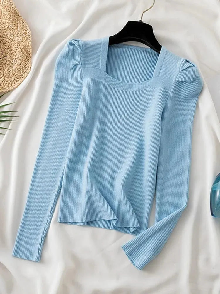 Square Neck Women's Knit Sweaters - Cozy & Stylish Pullovers for Fall & Winter Fashion | Perfect for Office, Casual Outings & Layering