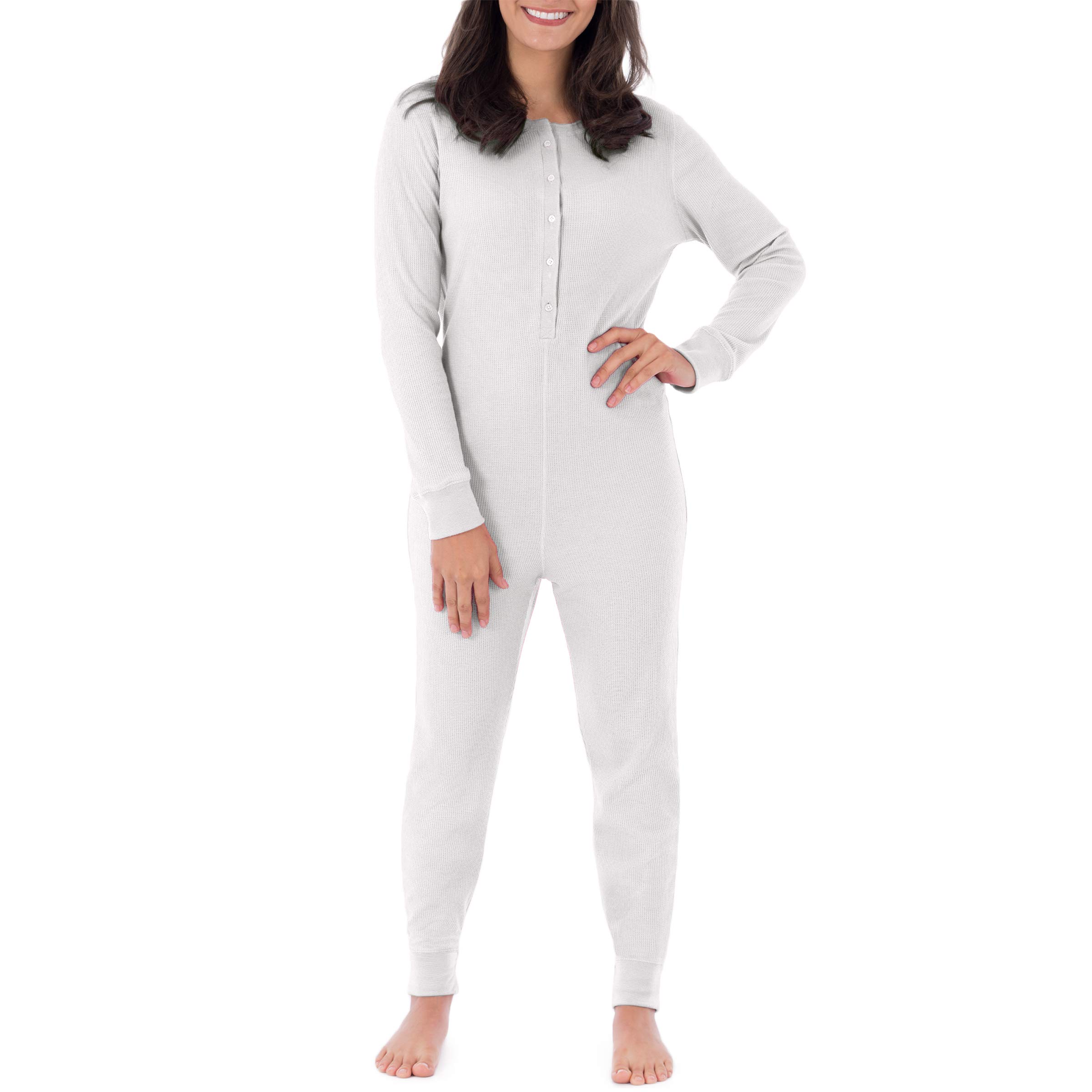 Fruit of the Loom Women's Micro Waffle Premium Thermal Union Suit - Warm One-Piece Underwear for Winter, Cold Weather & Outdoor Activities
