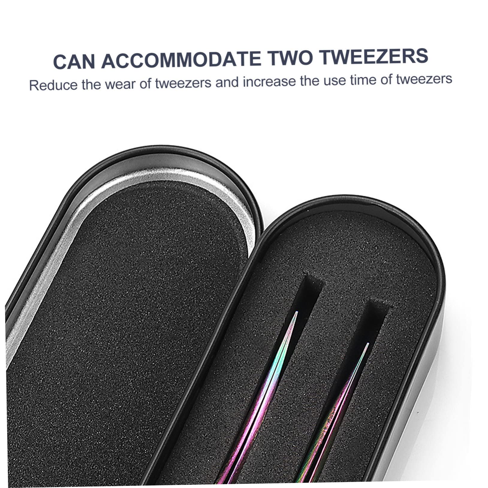 5-Piece Eyelash Extension Tweezers Set with Anti-Shock Storage Case - Professional Lash Tool Organizer for Salon, Home & Travel Use