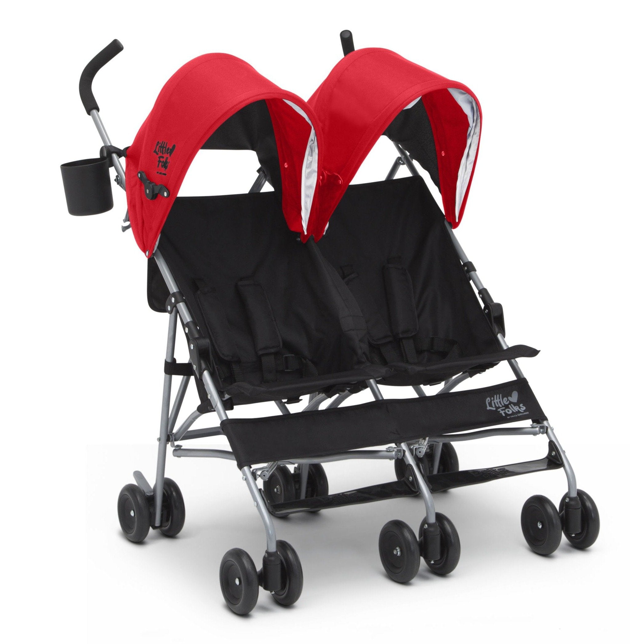 Olympia Side by Side Double Stroller for Twins - Lightweight Compact Foldable Baby Stroller with Canopy & Storage Basket - Perfect for Shopping, Travel & Outdoor Walks