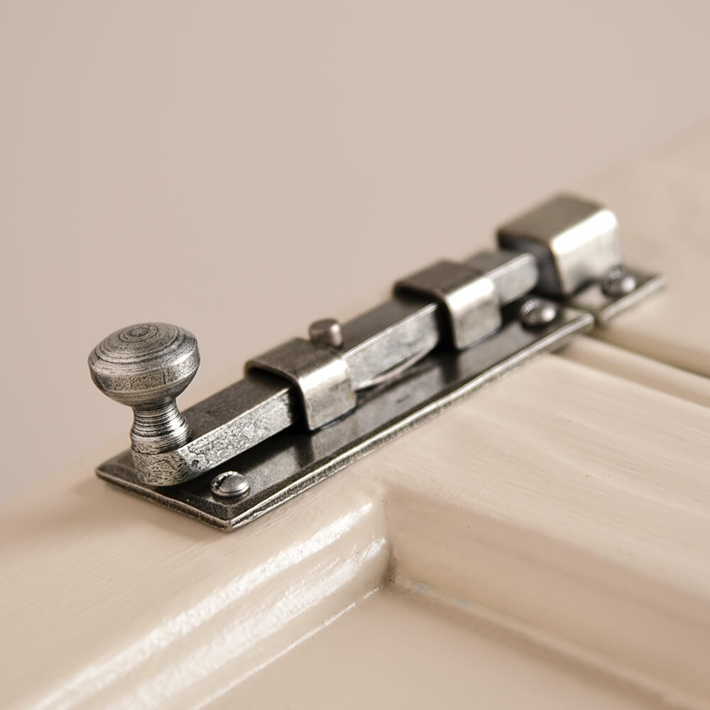 Antique Pewter Door Bolt - Vintage Style Heavy Duty Door Lock for Home Security - Perfect for Barn Doors, Sheds, and Cabinets