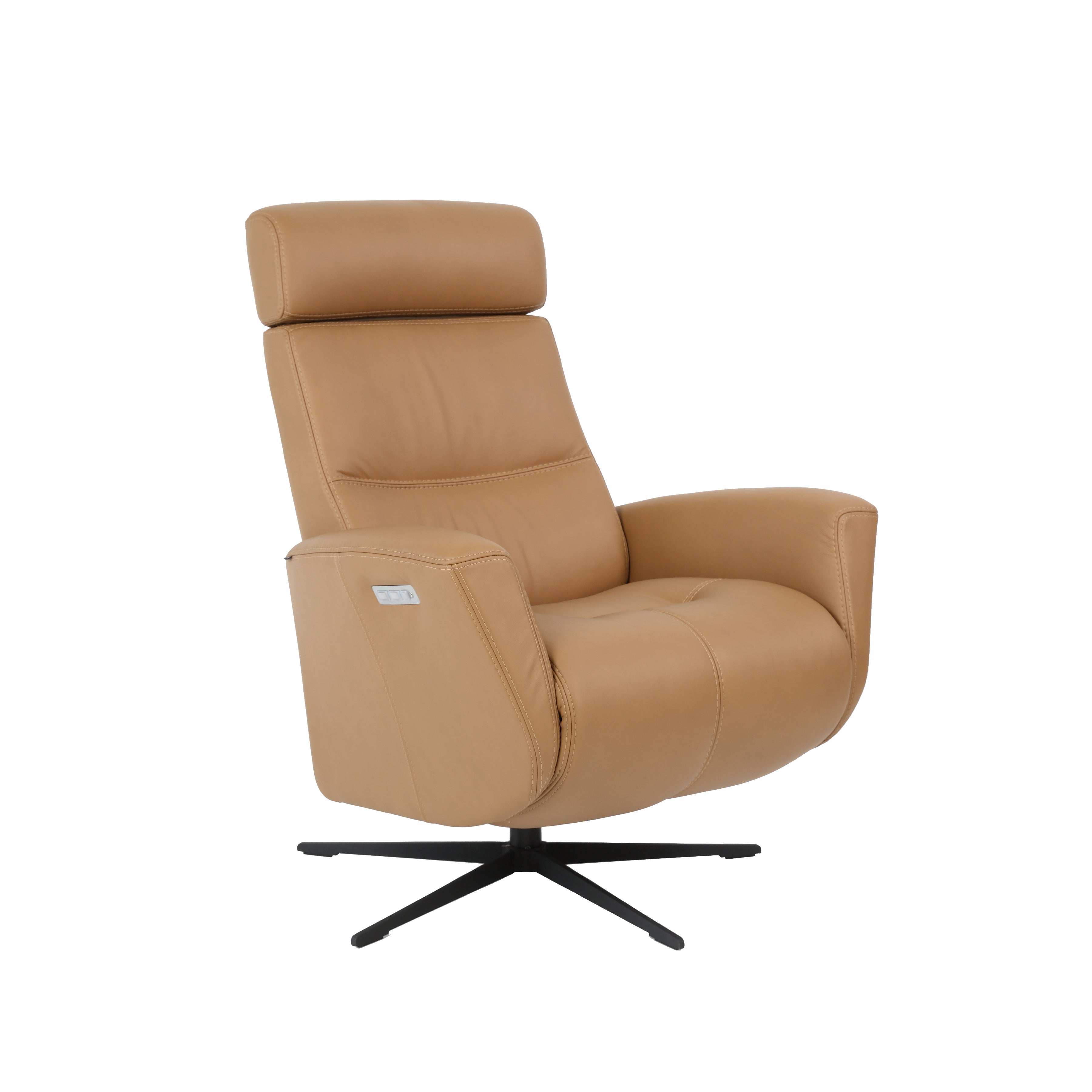 Fjords Magnus Modern Recliner Chair - Ergonomic PU Leather Lounge Chair with Adjustable Backrest & Footrest - Perfect for Living Room, Home Theater & Office Relaxation
