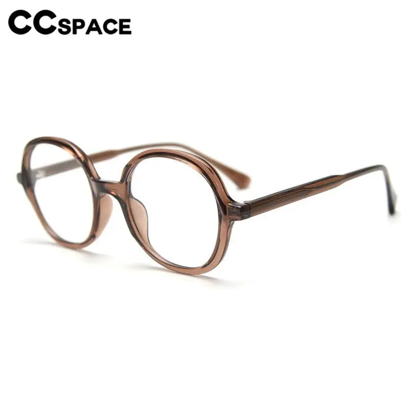 CCspace Unisex Full Rim Large Round TR90 Titanium Eyeglasses Frame 56945 - Lightweight & Durable Glasses for Work, Reading & Fashion