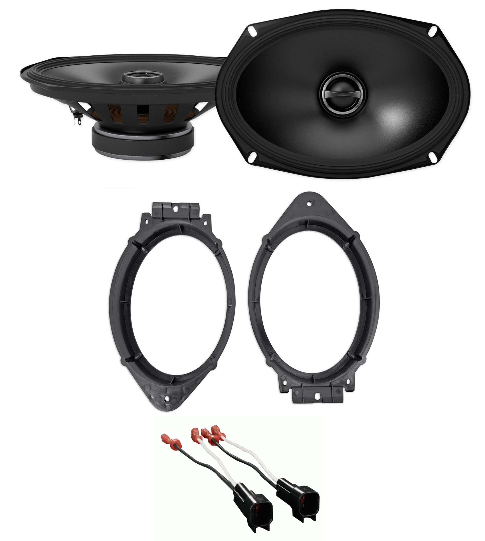 Alpine S-S69 260W 2-Way Car Audio Speakers Bundle with METRA 72-5600 Wiring Harness & 82-3004 6x9 Adapters - Compatible with 2015-2017 Chevy Silverado 2500 HD (3-Piece Set) | Premium Sound Upgrade for Trucks & SUVs