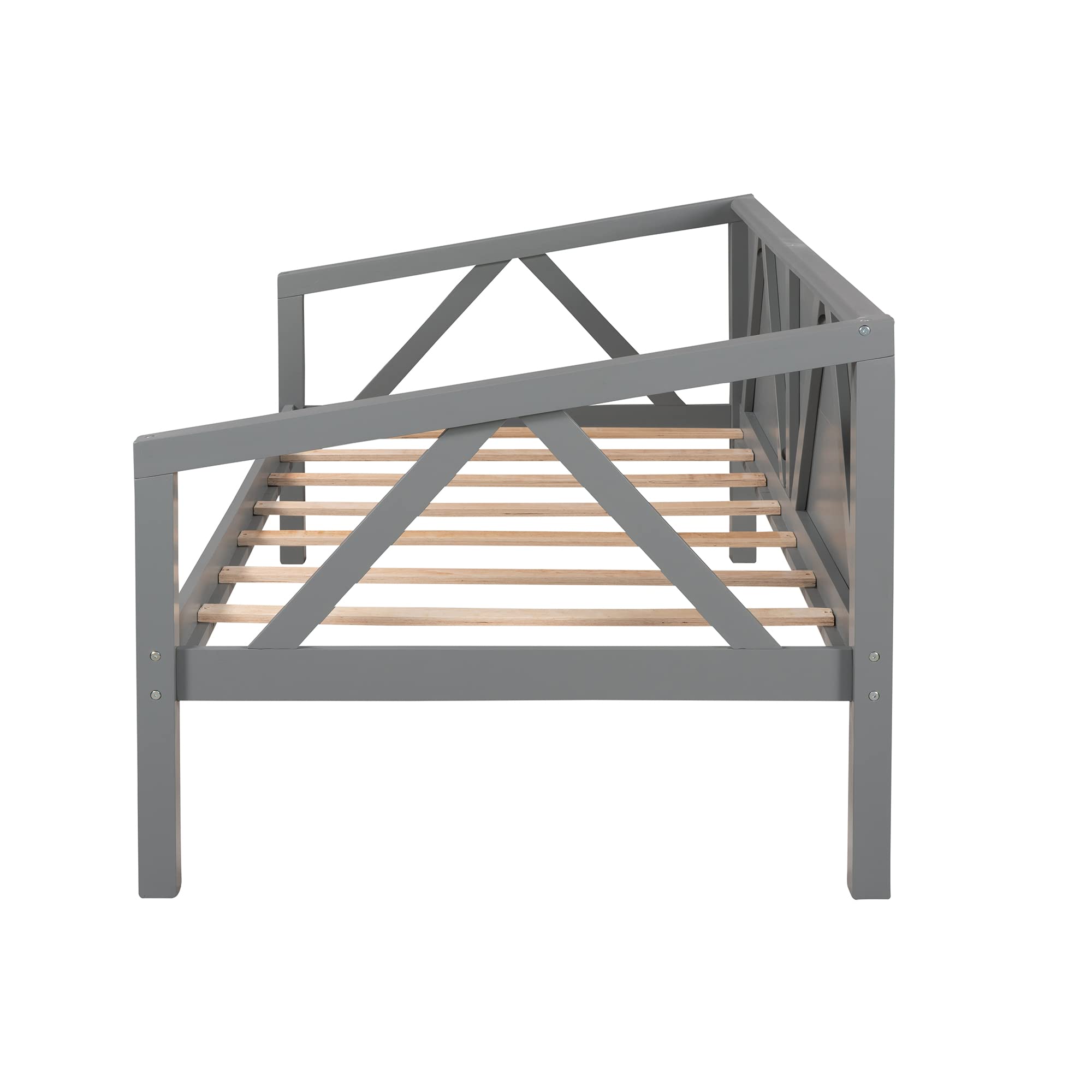 SOFTSEA Twin Daybed Frame - Sturdy Wood Platform Bed with Wood Slats & Triangle Support | Space-Saving Sofa Bed for Small Bedroom, Living Room, Guest Room & Dorm | Perfect for Lounging, Napping & Extra Seating