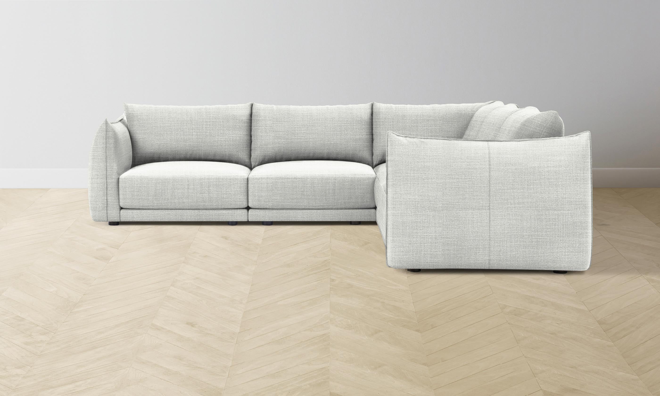 The Jones Modular Sectional Sofa - Performance Textured Tweed Dove Fabric - Perfect for Living Room, Family Room & Home Theater Seating