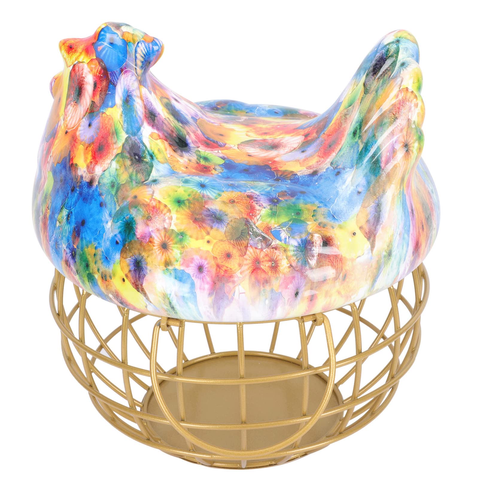 Cabilock Ceramic Iron Egg Holder Basket - Farmhouse Chicken Egg Storage Organizer for Easter, Kitchen & Farmhouse Decor - Perfect for Egg Display, Countertop Storage & Holiday Decorations