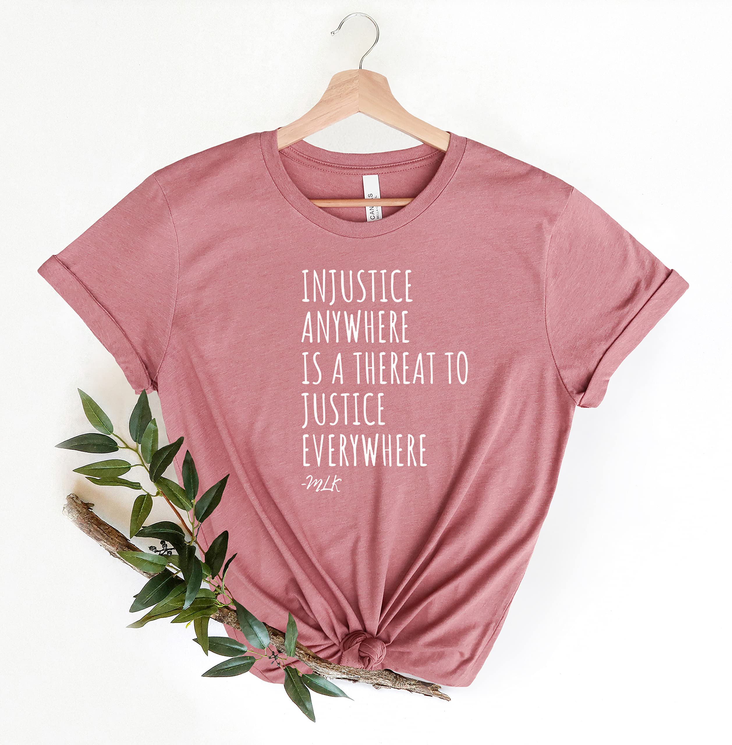 Martin Luther King Jr. T-Shirt - Injustice Anywhere is a Threat to Justice Everywhere Shirt | MLK Shirt, Black Lives Matter Activist Tee for Protests & Social Justice Events