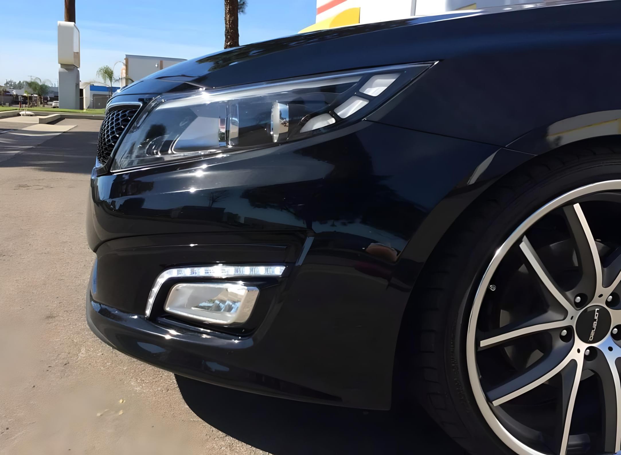 iJDMTOY Xenon White LED Daytime Running Lights for 2014-2015 Kia Optima K5 - OEM Fit Kspeed Style DRL Bezels with 12 High Power LEDs - Perfect for Enhanced Visibility & Stylish Daytime Driving
