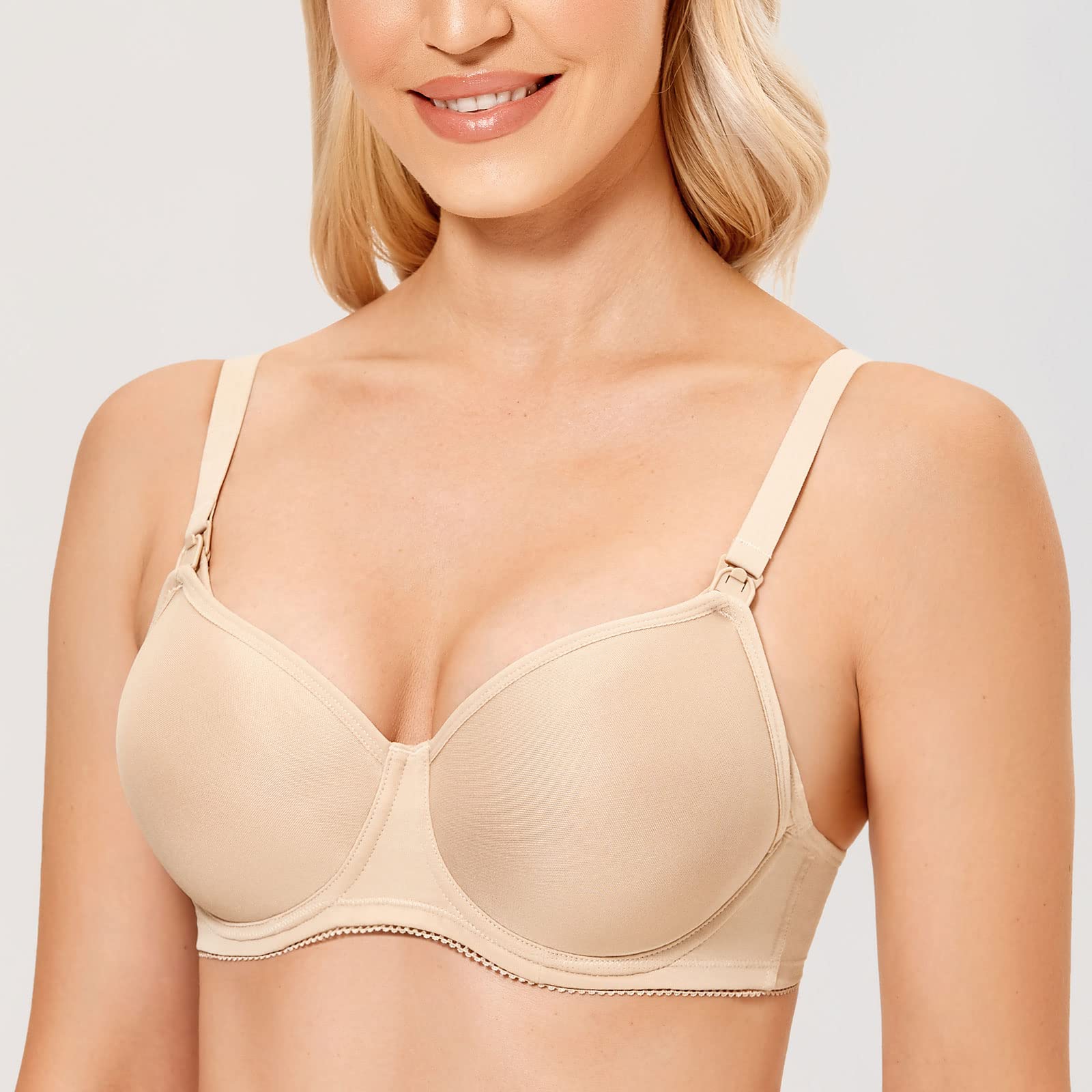 Gratlin Women's Plus Size Nursing Bras with Underwire - Supportive Padded Maternity Bra for Breastfeeding - Comfortable for Daily Wear, Work & Sleep