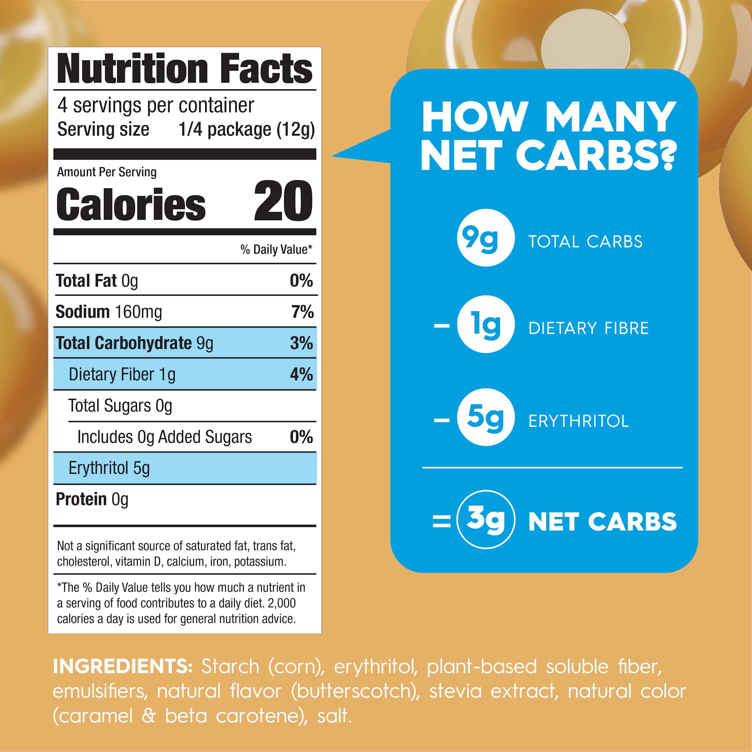 Sugar-Free Butterscotch Instant Pudding Mix (6-Pack, 1.7 Oz Each) | Keto, Vegan & Diabetic-Friendly Healthy Dessert | Kosher Certified | Perfect for Snacks, Baking & Low-Carb Diets