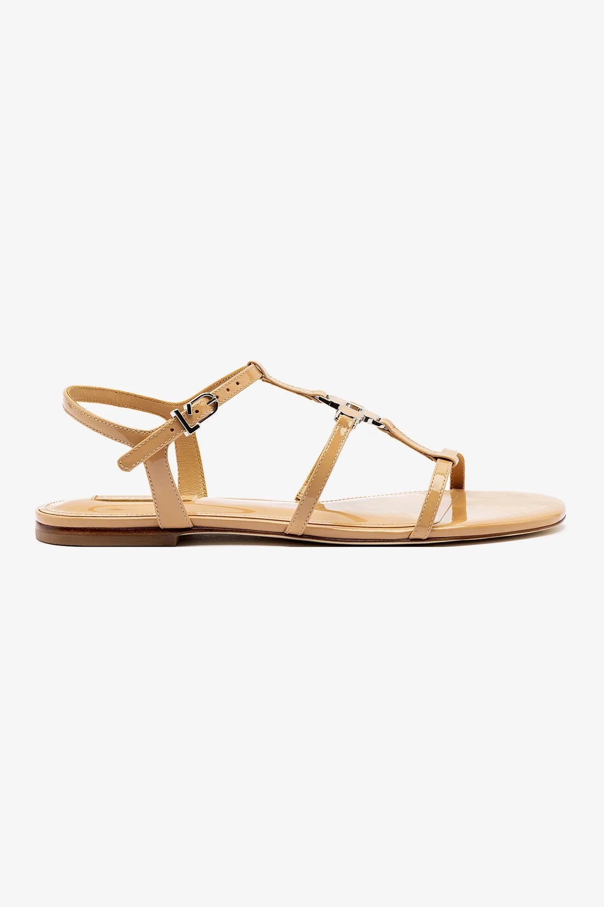 Hana Flat Shoes in Tan Patent Leather - Comfortable & Stylish Women's Ballet Flats for Work, Office & Casual Wear
