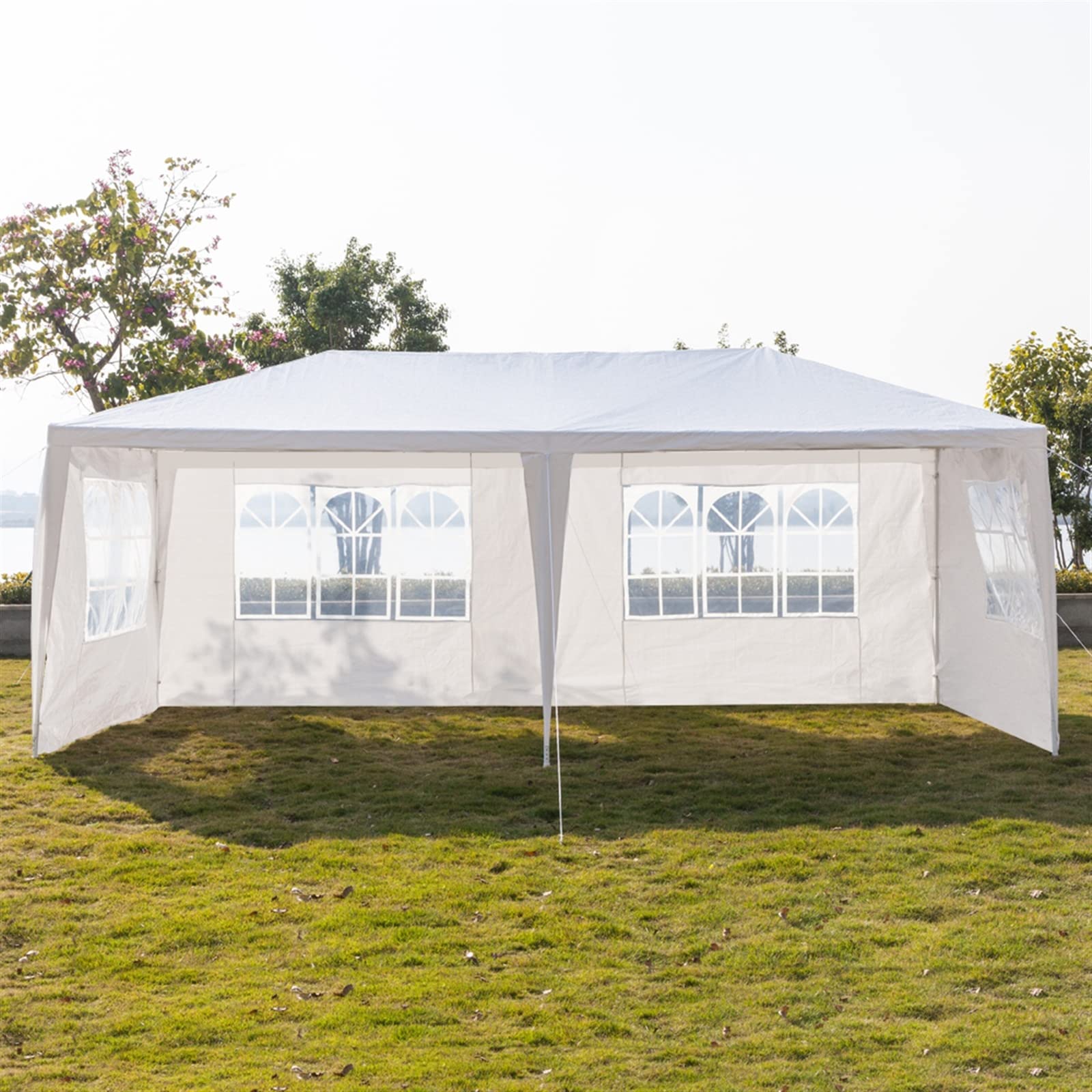 10'x20' Heavy Duty Waterproof Outdoor Party Tent - White Canopy with 6 Removable Sidewalls for Weddings, Events & Backyard Gatherings | Perfect for Garden Parties, BBQ, Picnics & Outdoor Celebrations