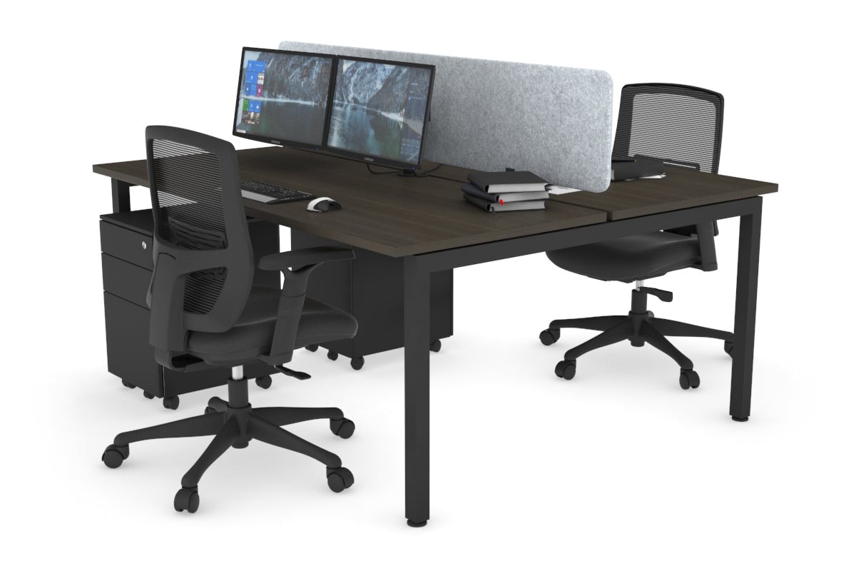 Quadro Square Legs 2 Person Office Workstation Desk - 1200L x 700W Modern Shared Workspace Solution for Home & Business Offices