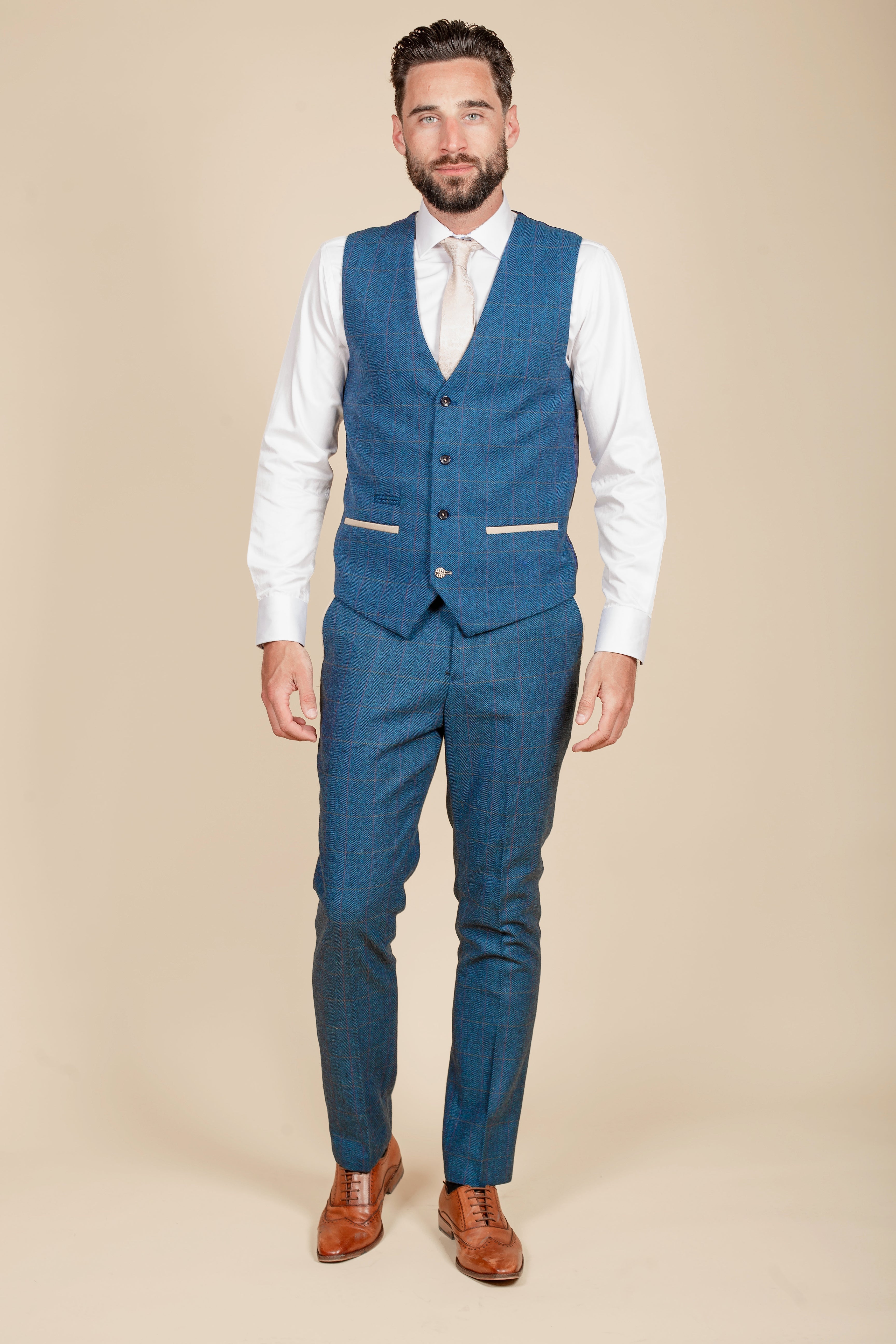 Everton FC Official DION Blue Tweed Suit with Kelvin Waistcoat - Premium Football Team Suit for Match Days & Formal Events