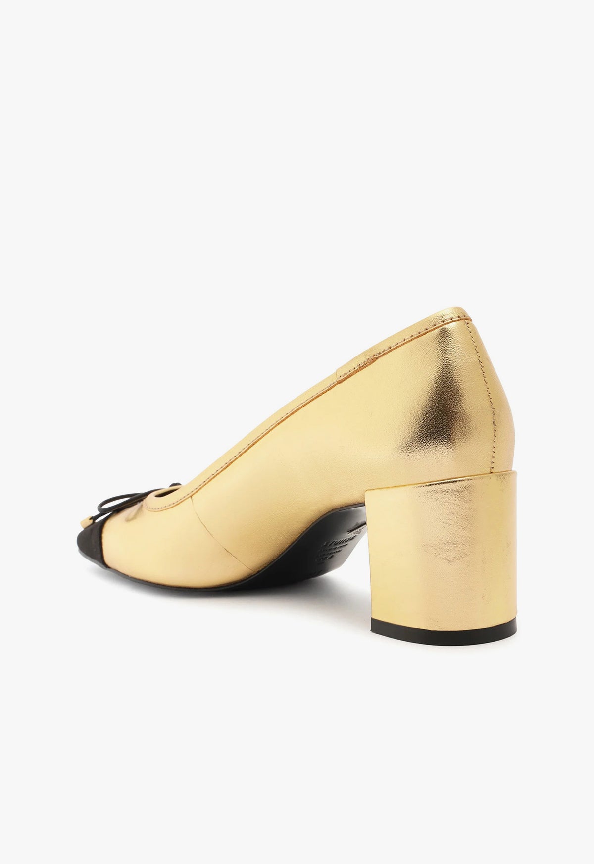 Arissa Women's Block Heel Metallic Leather Pumps - Elegant Pointed Toe Dress Shoes for Work, Party & Special Occasions