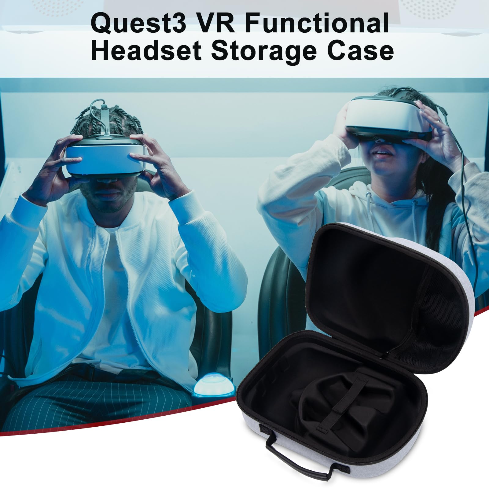 Meta Quest 3S/3 VR Headset Hard Carrying Case - Protective Travel Storage Box for VR Accessories | Durable Portable Case for Home, Travel & Gaming Sessions