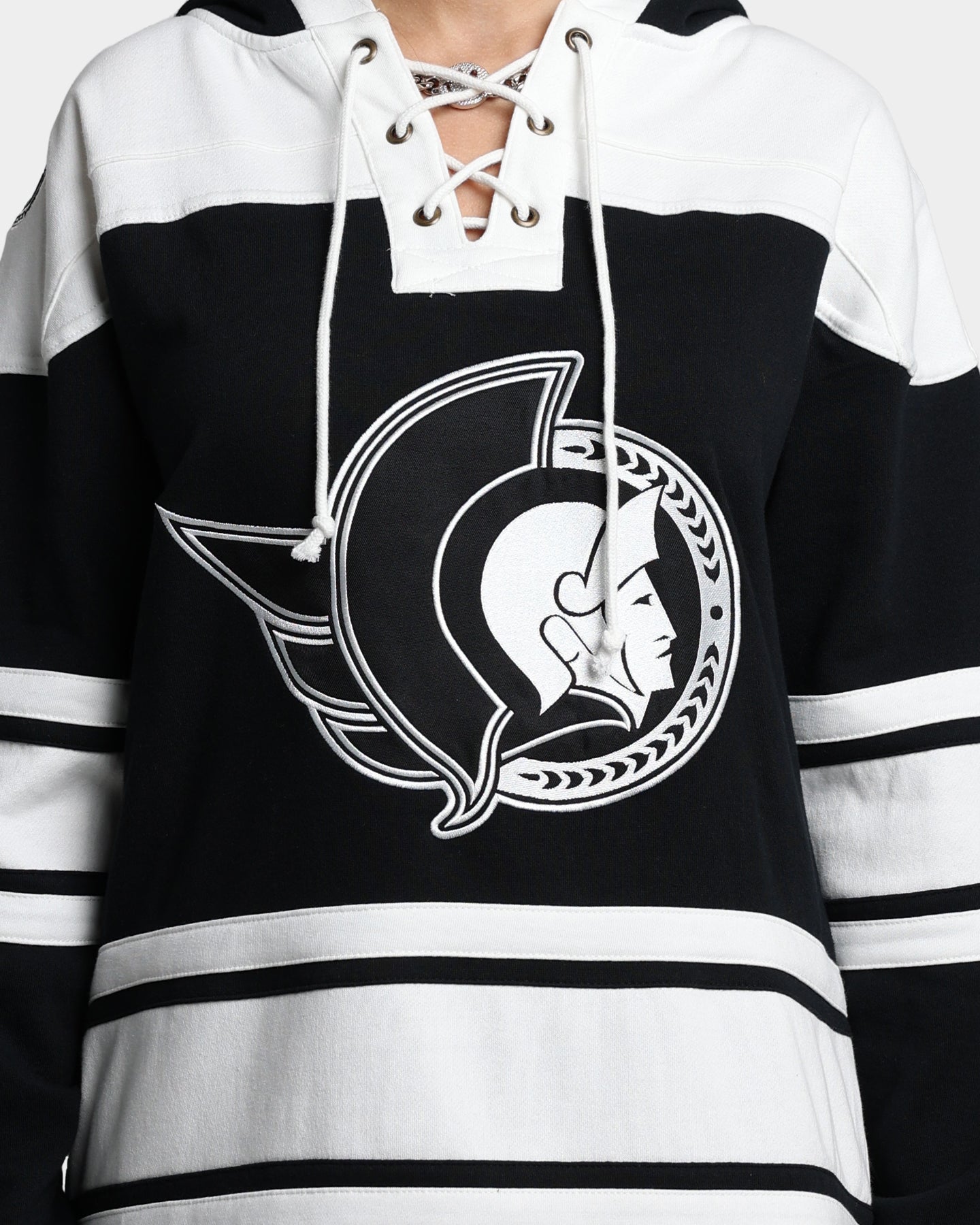 47 Brand Ottawa Senators Superior Lacer Hoodie - Jet Black NHL Fan Apparel for Men & Women - Perfect for Game Day, Tailgating & Casual Wear