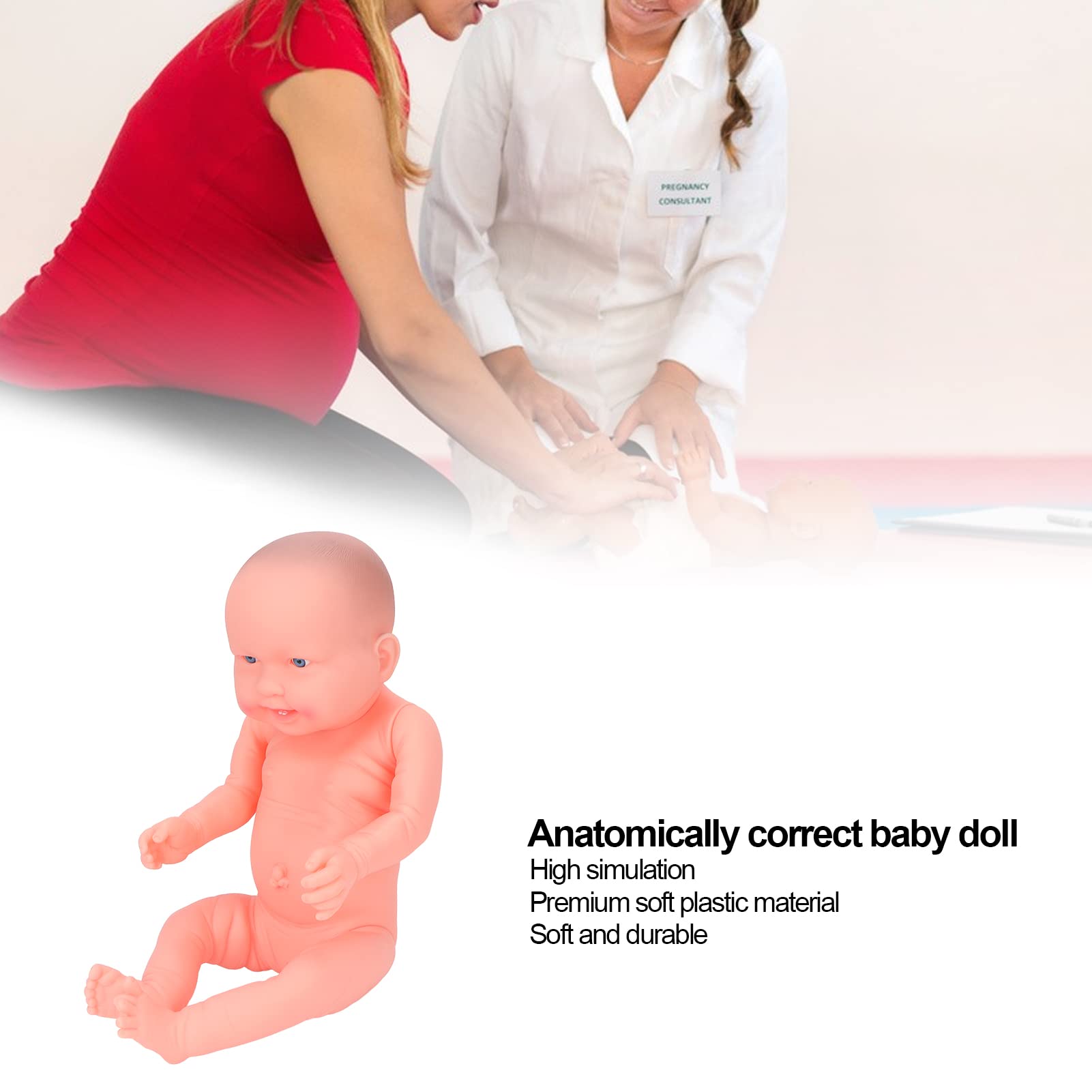 Shanrya Realistic Baby Doll - Anatomically Correct Soft Baby Girl Doll for Midwife & Nurse Training - Perfect for Medical Practice, Childcare Education & Role Play