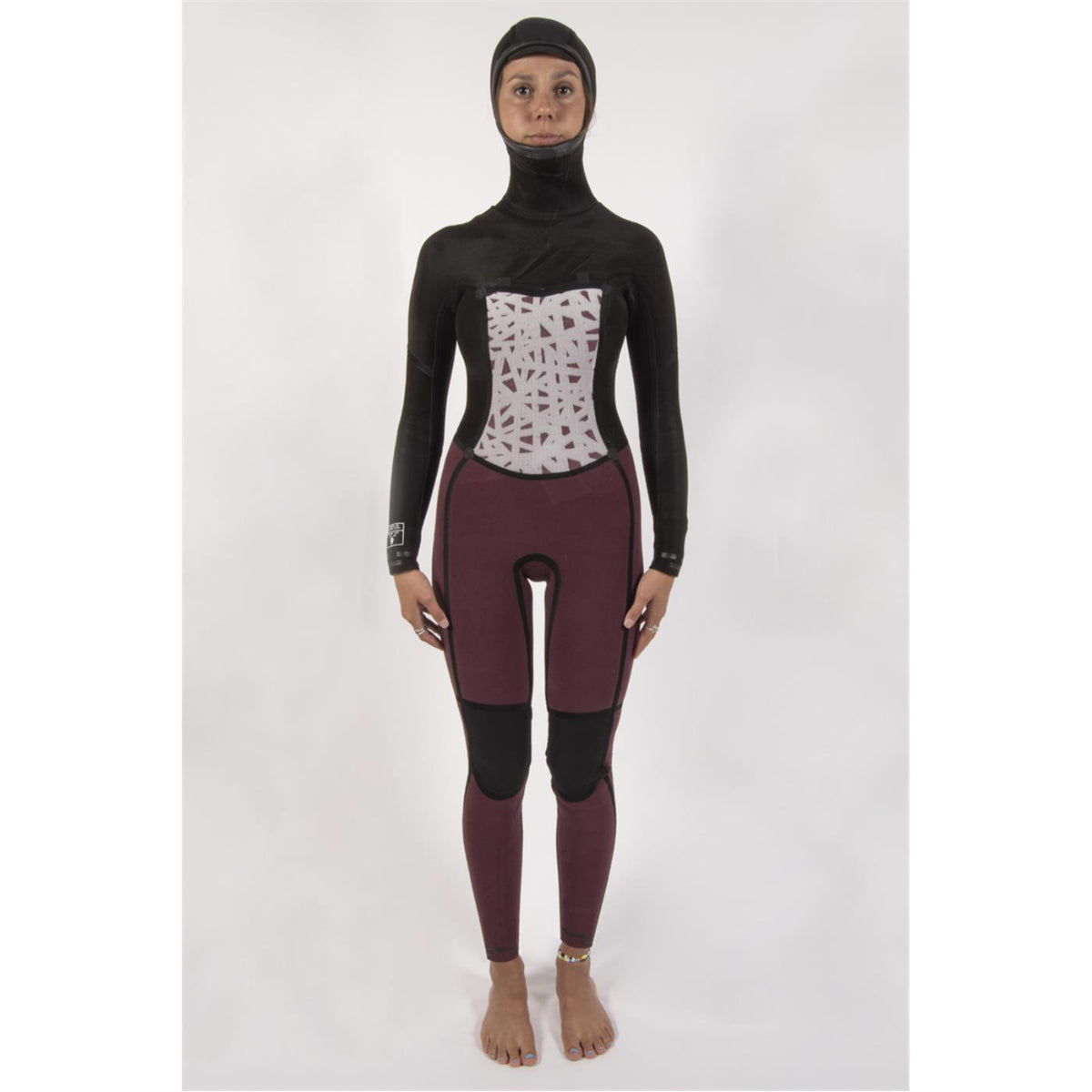 5/4mm SisstrEvolution 7 Seas Hood Chest Zip Full Wetsuit - Solid Black SBK - Perfect for Surfing, Diving & Cold Water Sports
