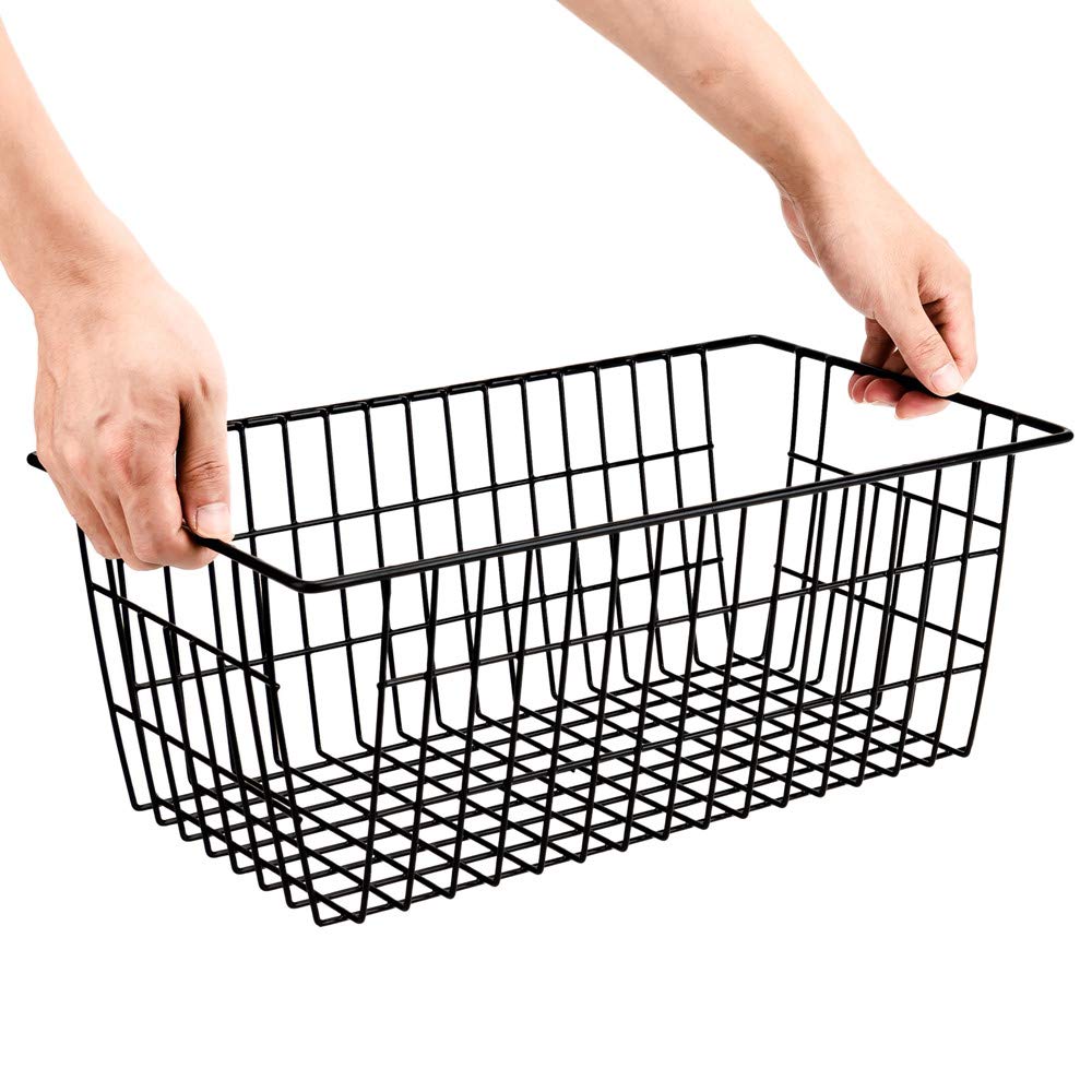 SANNO 3-Pack Black Wire Storage Baskets - 15.7