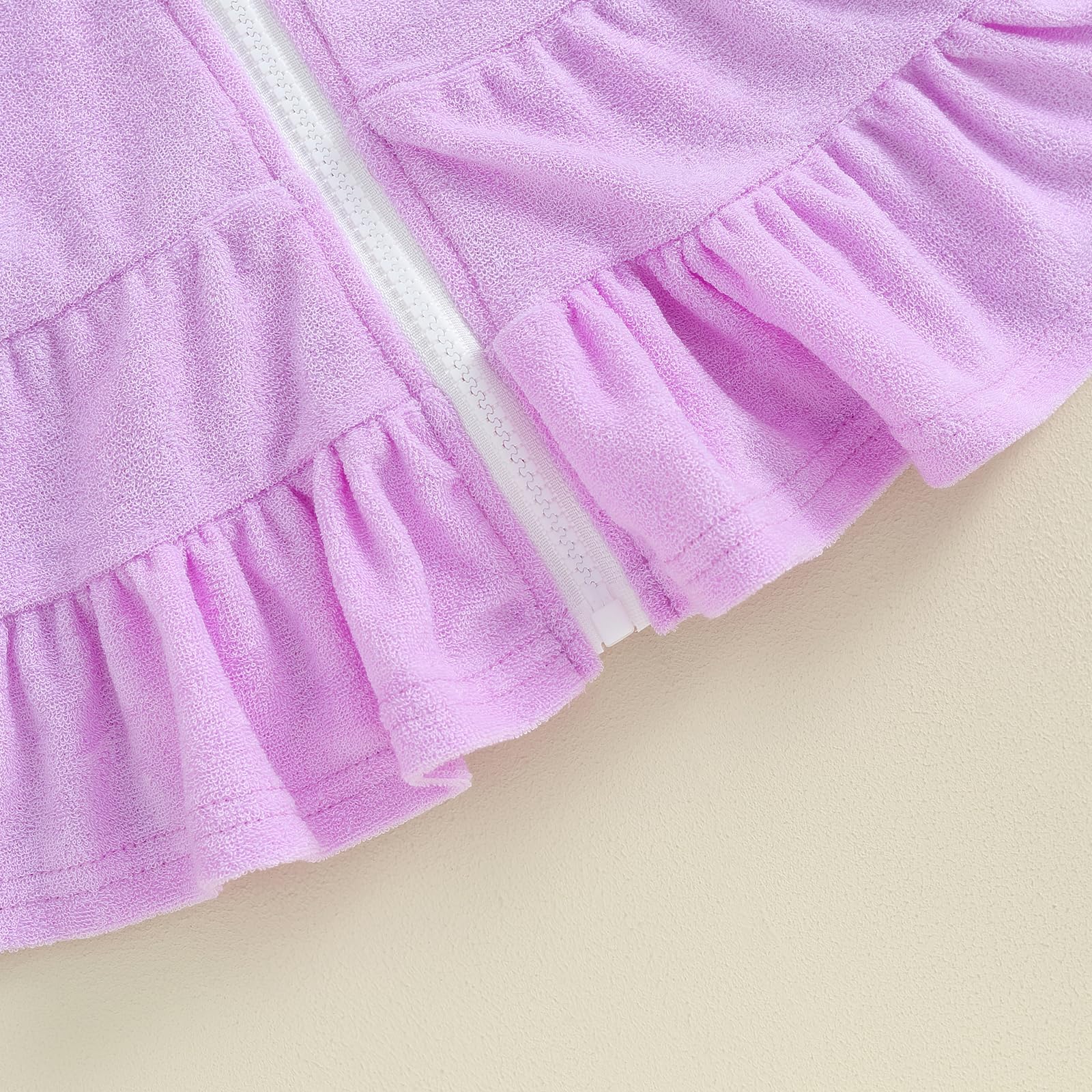 **Girls' Hooded Swim Cover Up Towel Robe - Zip Up Terry Cloth Bathing Suit Wrap for Toddler & Kids - Perfect for Pool, Beach & After Swim**