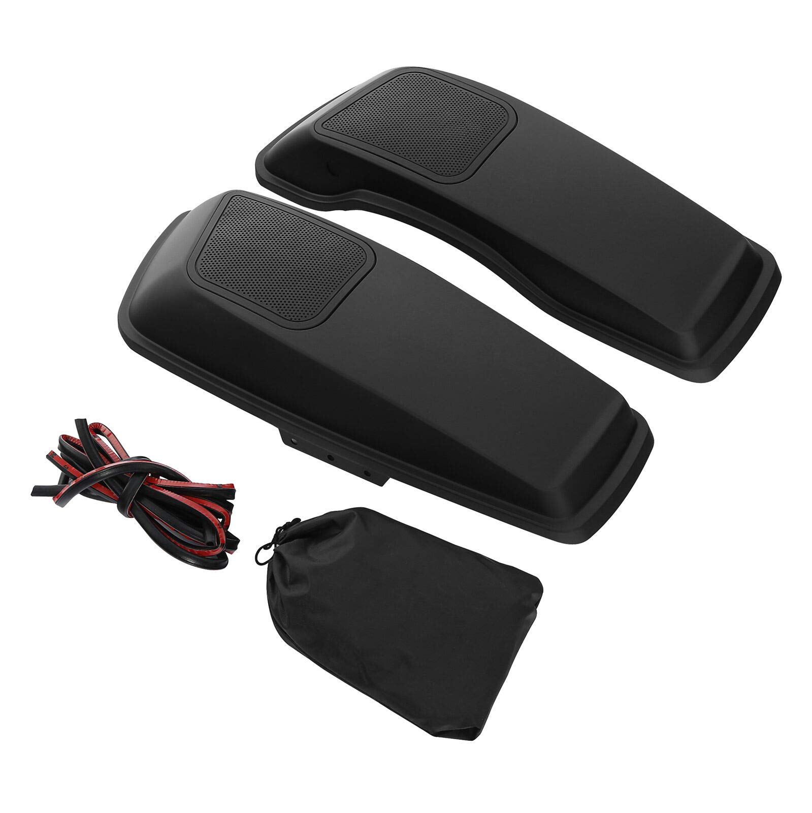 6x9'' Hard Saddlebag Speaker Grill Covers for Harley Touring Road King 2014-2021 - Matte Black Replacement Lids for FLHTCU FLHTK FLHT FLTRX FLHR FLTRXS Models - Perfect for Road Trips & Custom Bike Upgrades