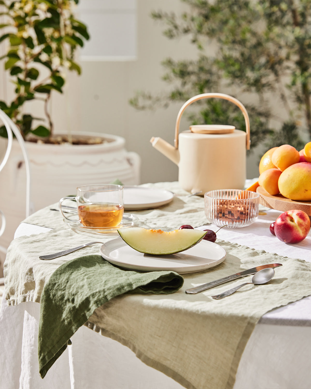 Premium Sage Green 100% French Flax Linen Placemats - Set of 4 Natural & Eco-Friendly Table Mats for Dining, Kitchen, and Home Decor